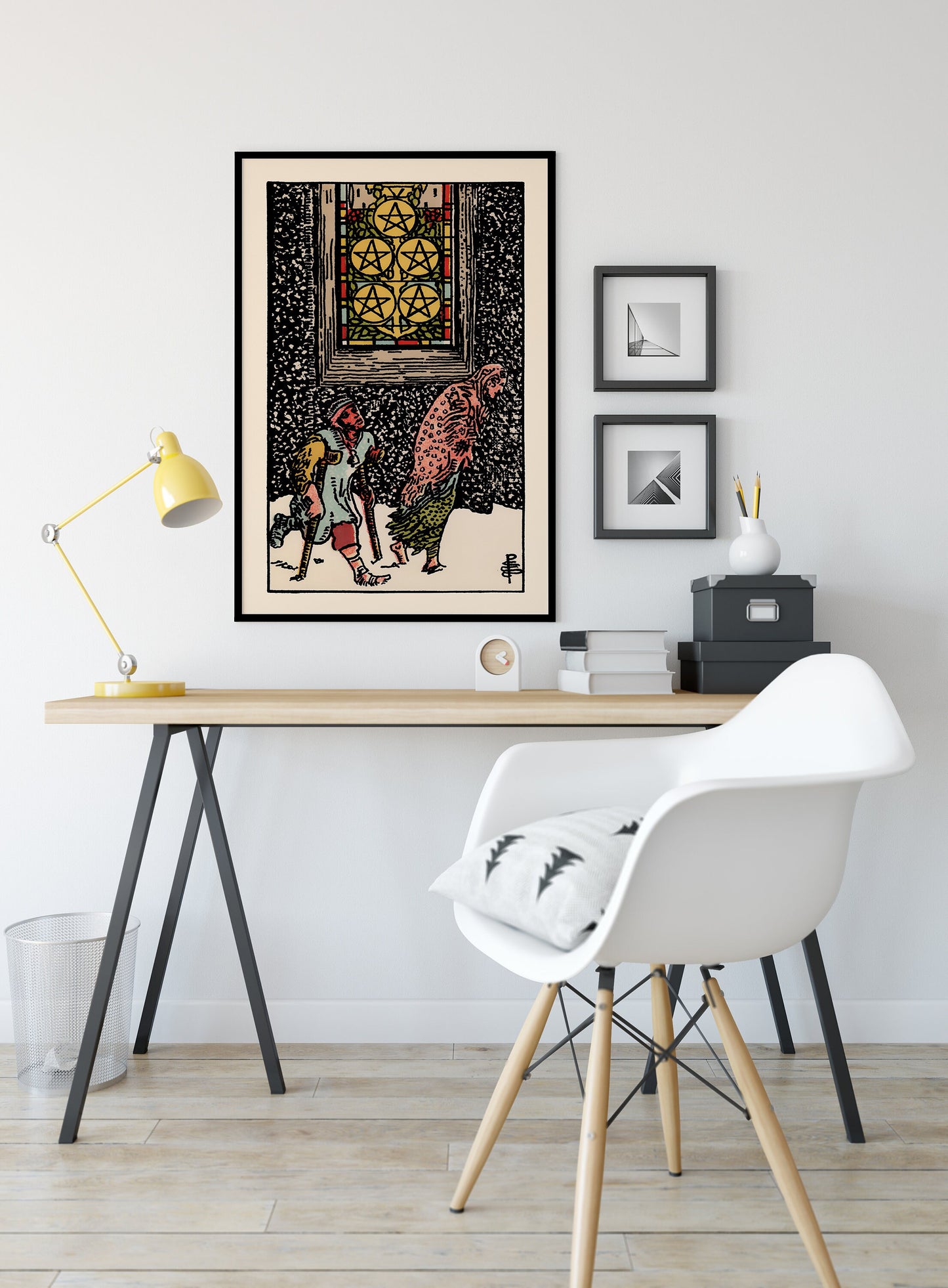 Five of Pentacles- Tarot Card Print - The Five of Pentacles Card Poster, No Frame