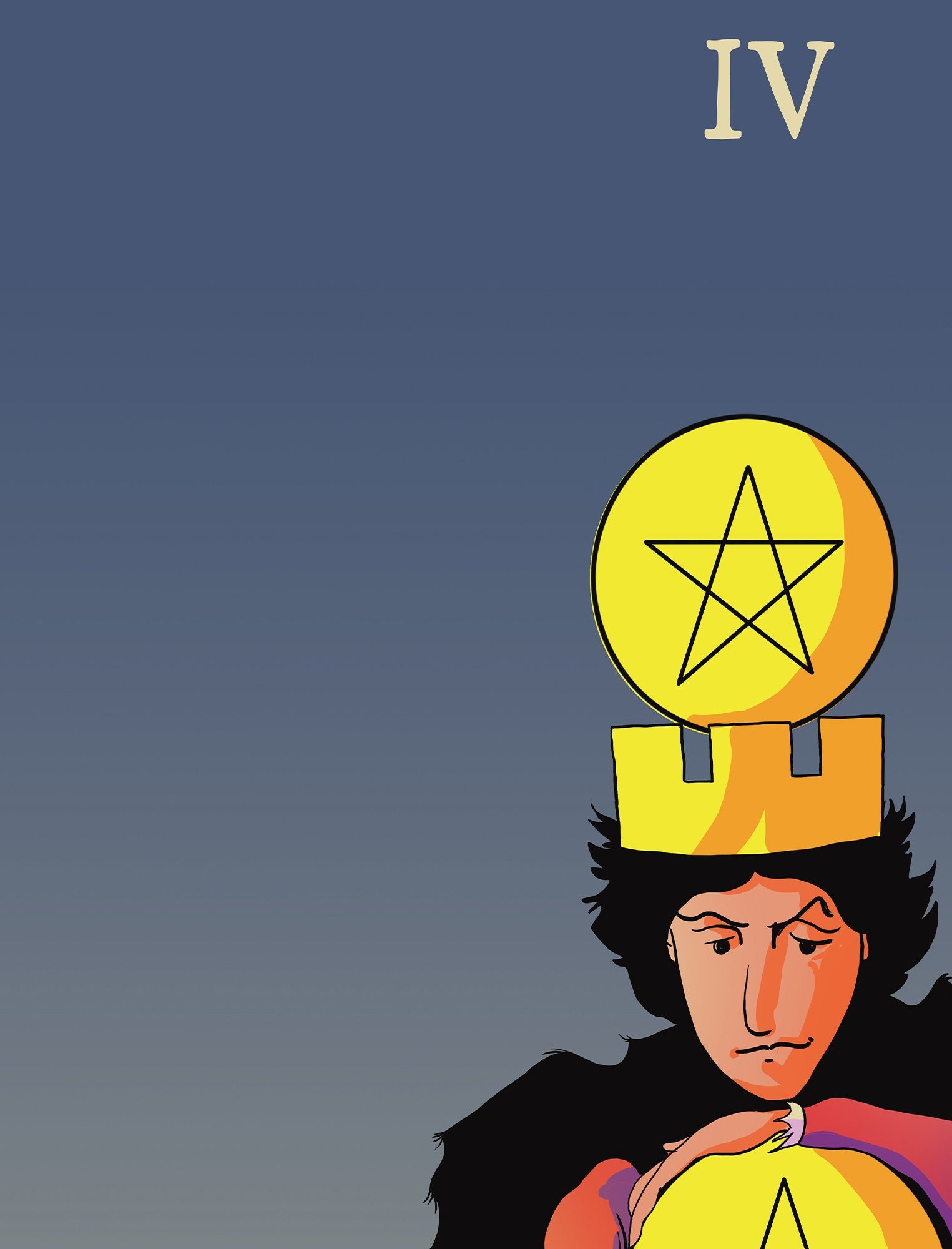 Four of Pentacles- Tarot Card Print from the Green Menagerie Tarot - The Four of Pentacles Card Poster, No Frame