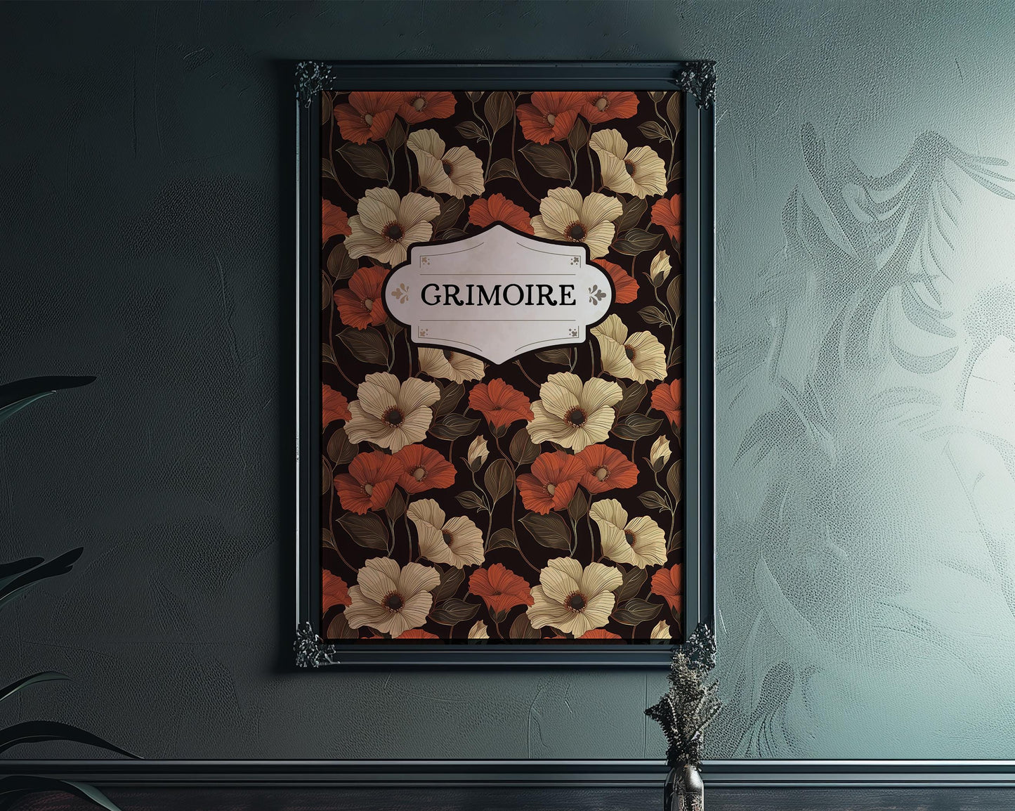 Grimoire Book Cover Print - Book of Shadows Poster, No Frame