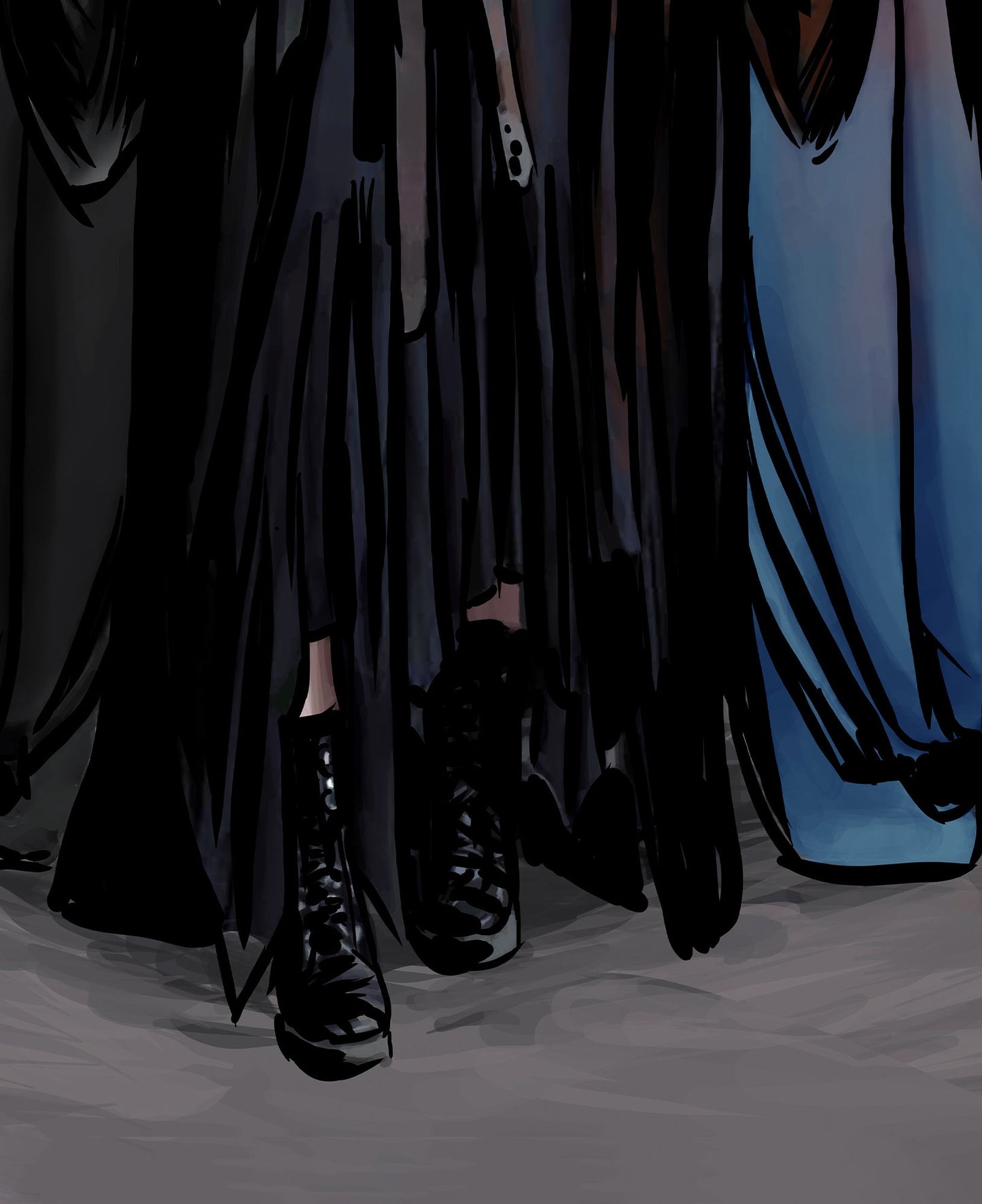 Hecate Moon Goddess Poster - Painted - Wiccan Triple Goddess Tapestry - Hekate Witchy Painted Print, No Frame