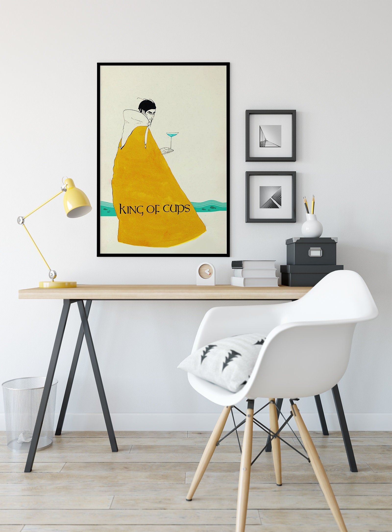 King of Cups- Tarot Card Print From the Green Menagerie Deck Coming to Kickstarter Soon - The King of Cups Card Poster, No Frame