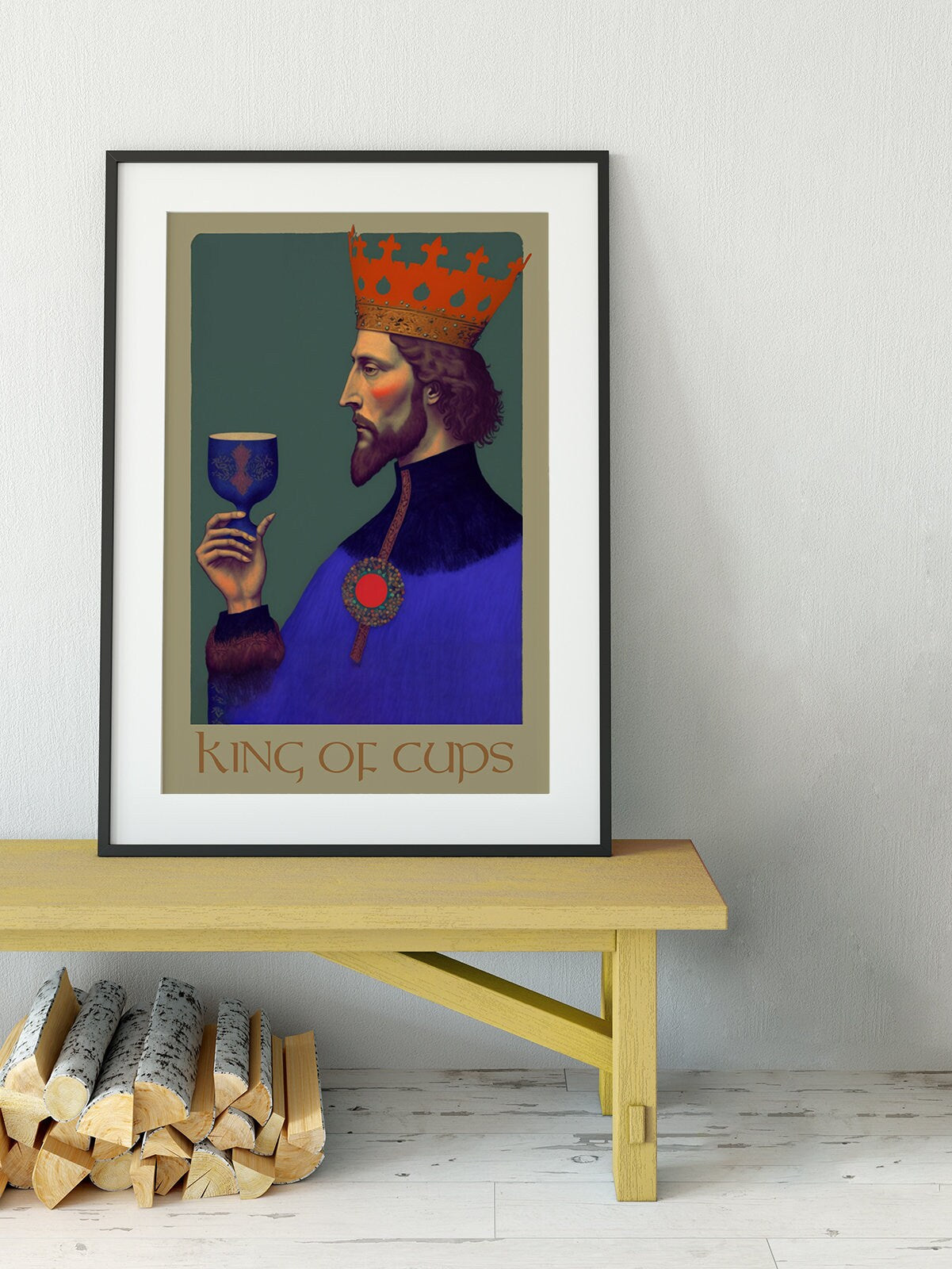 King of Cups- Tarot Card Print - The King of Cups Card Poster, No Frame