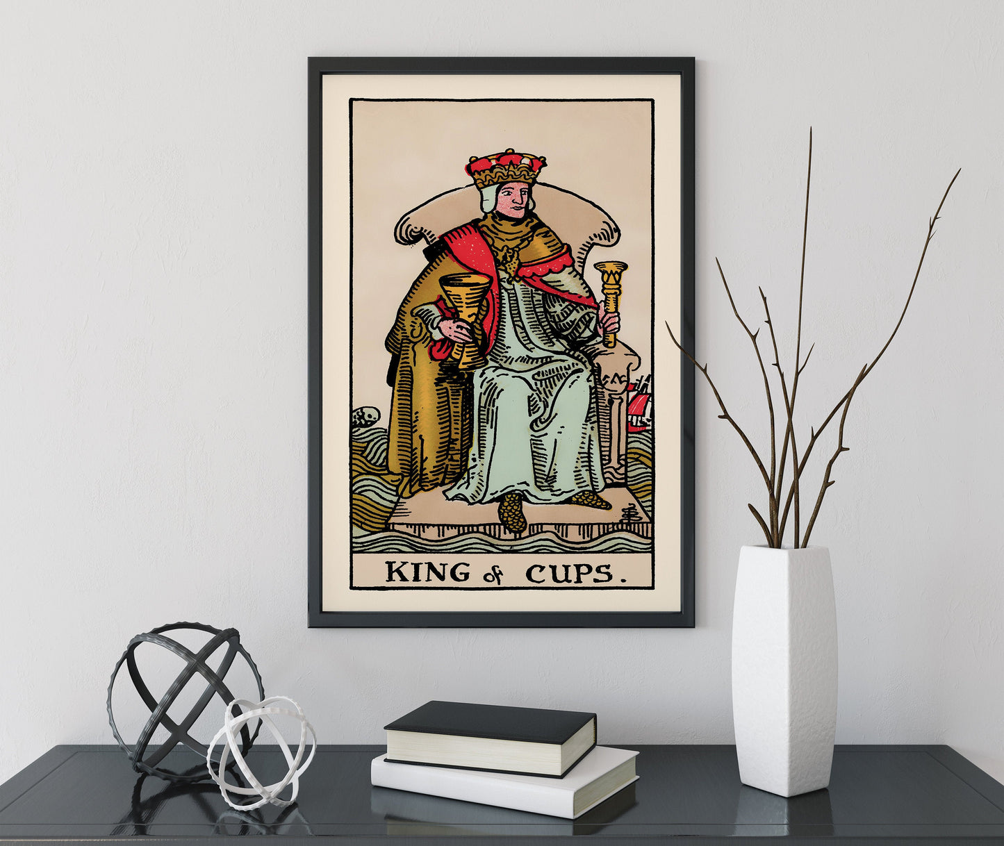 King of Cups- Tarot Card Print - The King of Cups Card Poster, No Frame