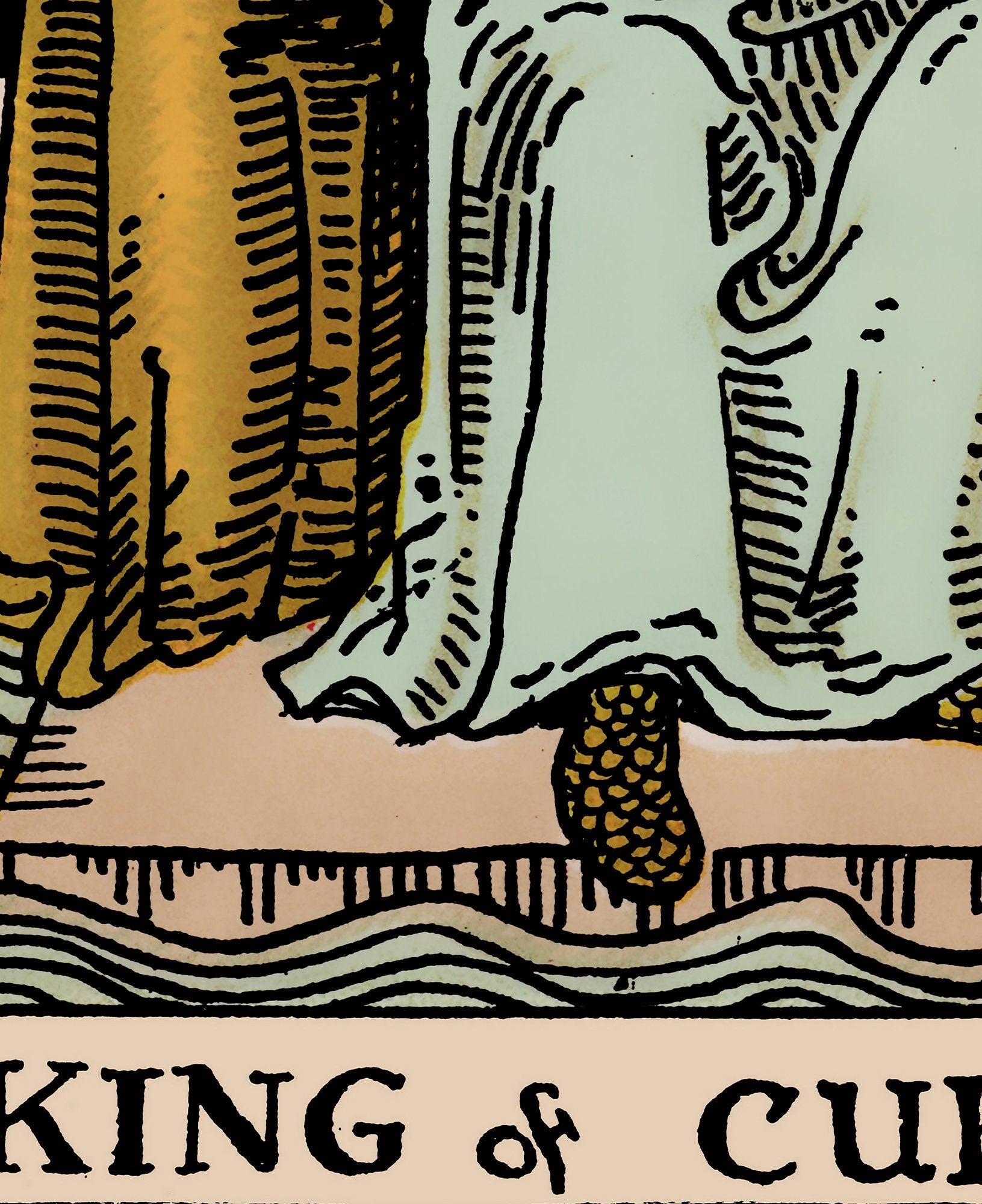 King of Cups- Tarot Card Print - The King of Cups Card Poster, No Frame