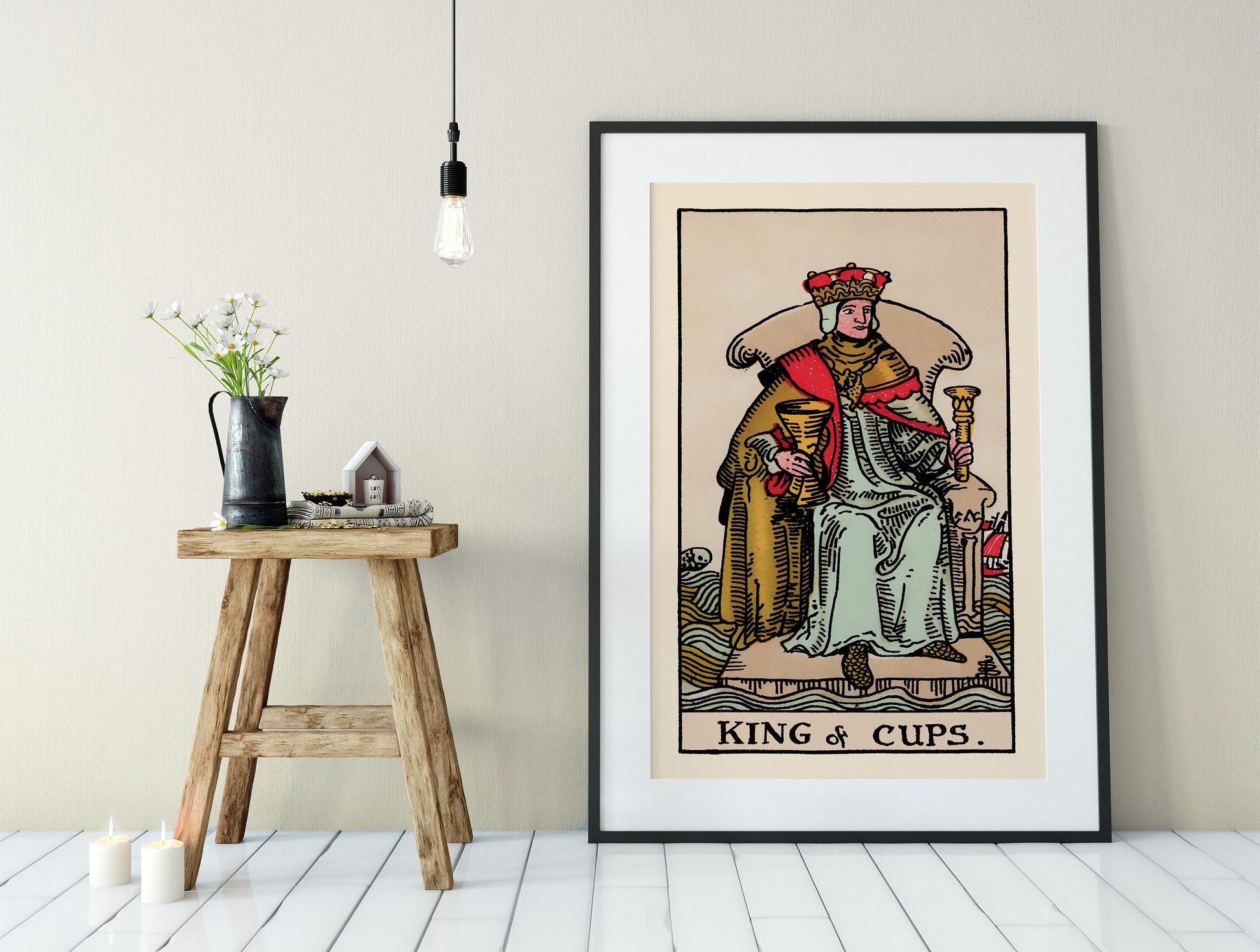 King of Cups- Tarot Card Print - The King of Cups Card Poster, No Frame