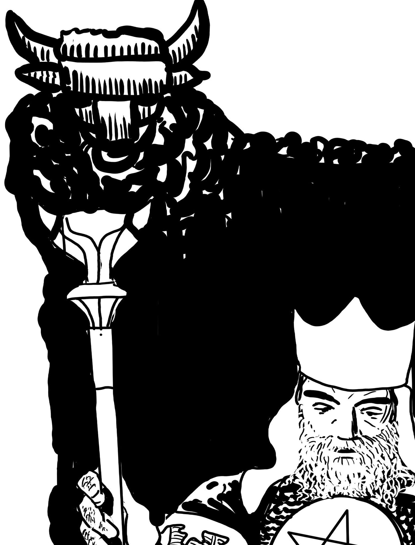 King of Pentacles- Tarot Card Print - The King of Pentacles Card Poster by Printagrams, No Frame