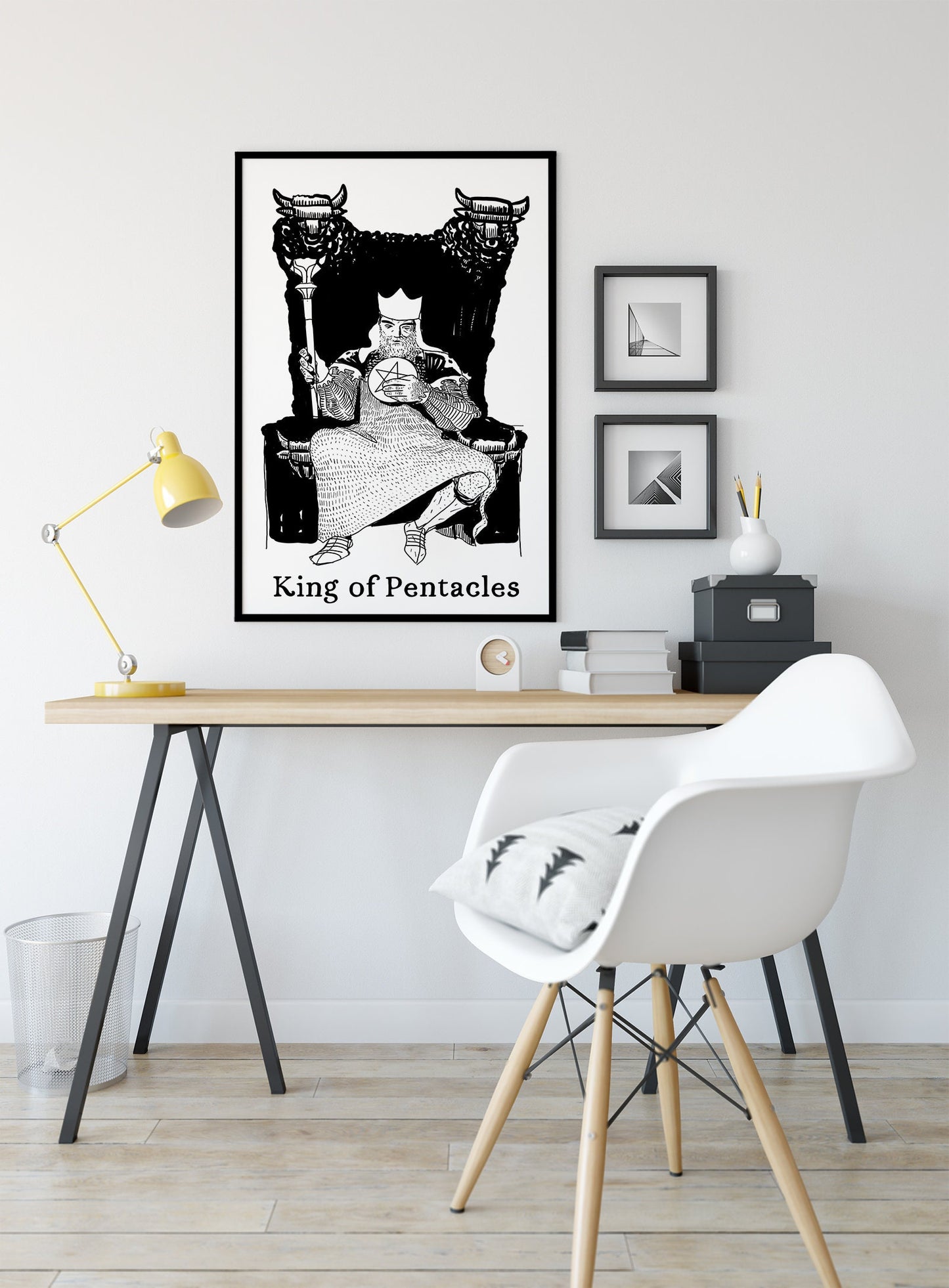 King of Pentacles- Tarot Card Print - The King of Pentacles Card Poster by Printagrams, No Frame