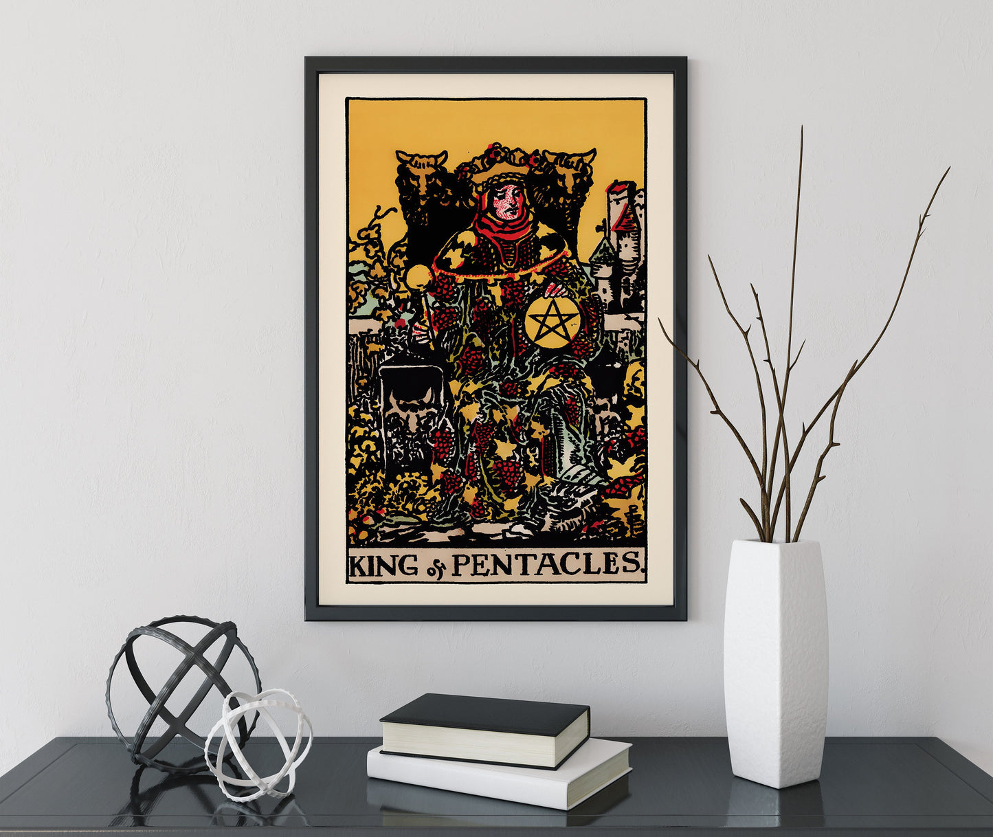 King Of Pentacles- Tarot Card Print - The King Of Pentacles Card Poster, No Frame