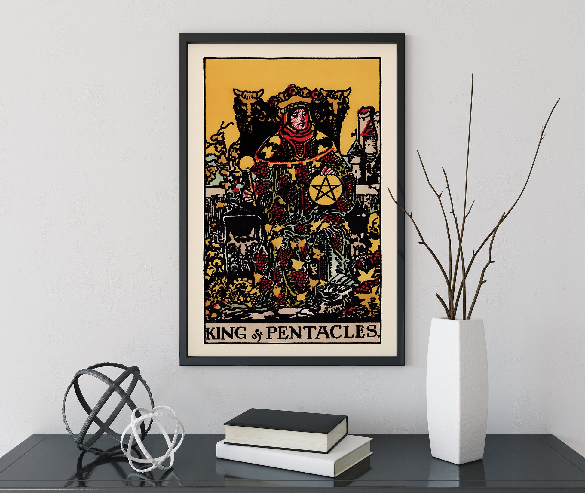 King Of Pentacles- Tarot Card Print - The King Of Pentacles Card Poster, No Frame