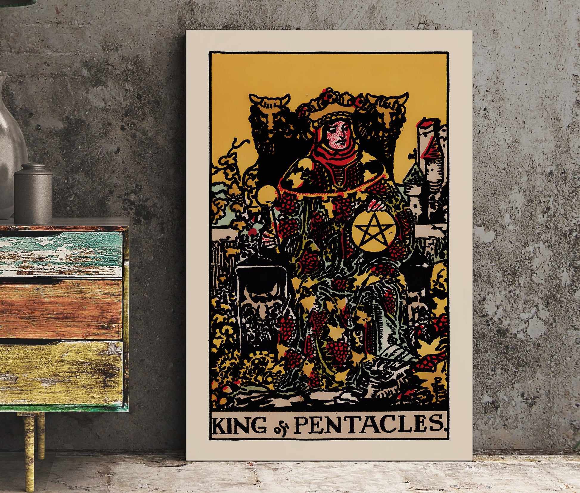 King Of Pentacles- Tarot Card Print - The King Of Pentacles Card Poster, No Frame