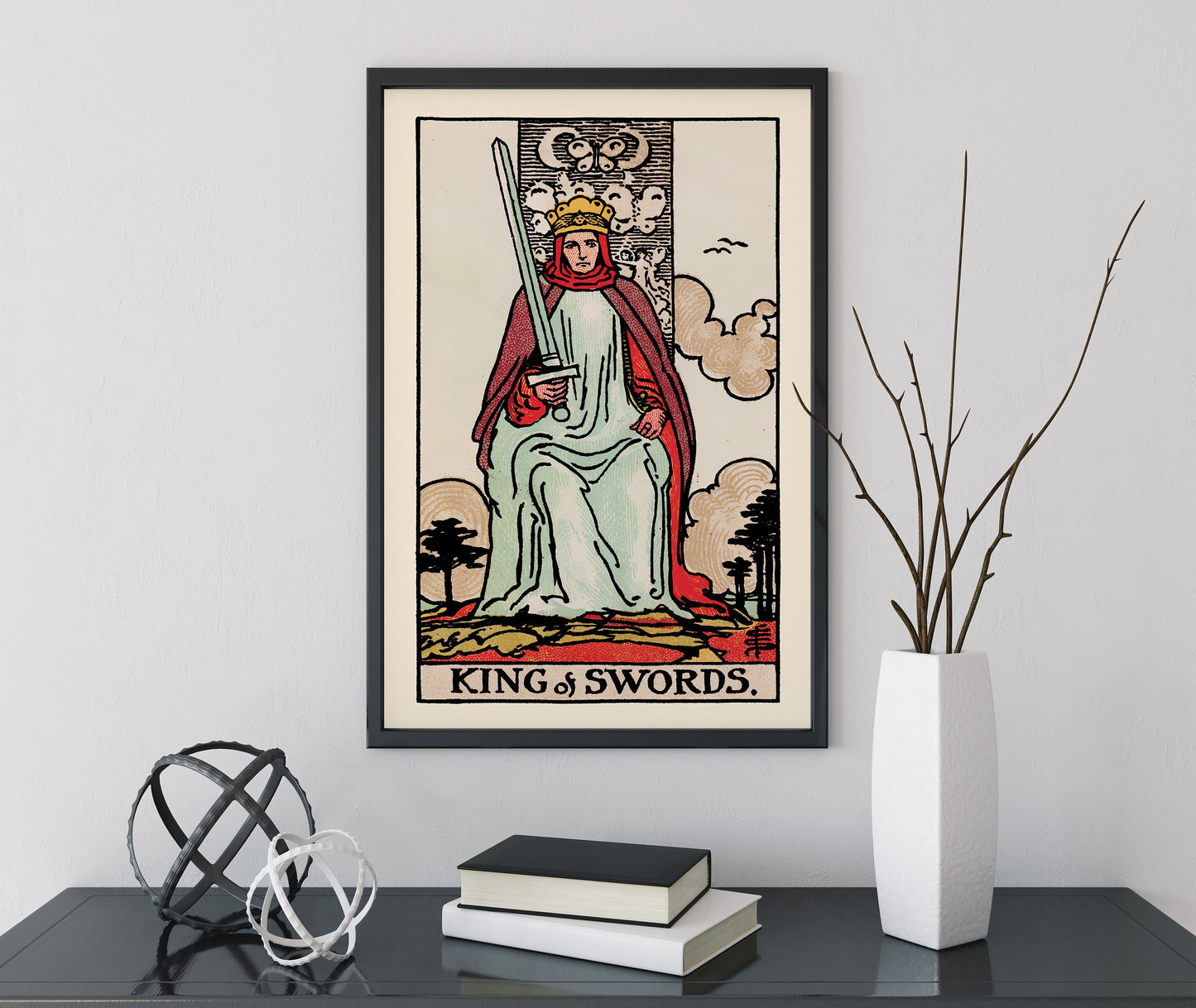 King of Swords- Tarot Card Print - The King of Swords Card Poster, No Frame