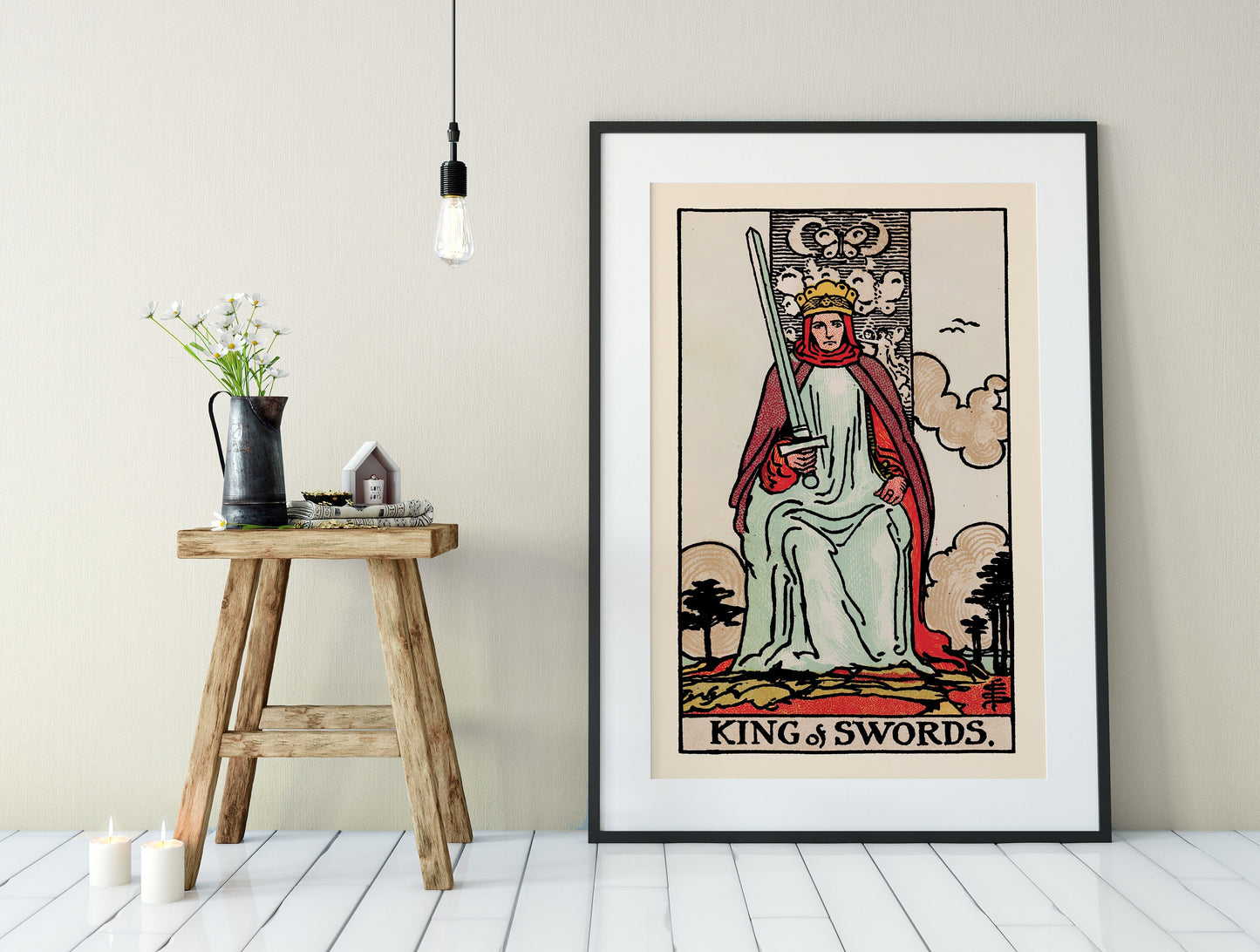 King of Swords- Tarot Card Print - The King of Swords Card Poster, No Frame