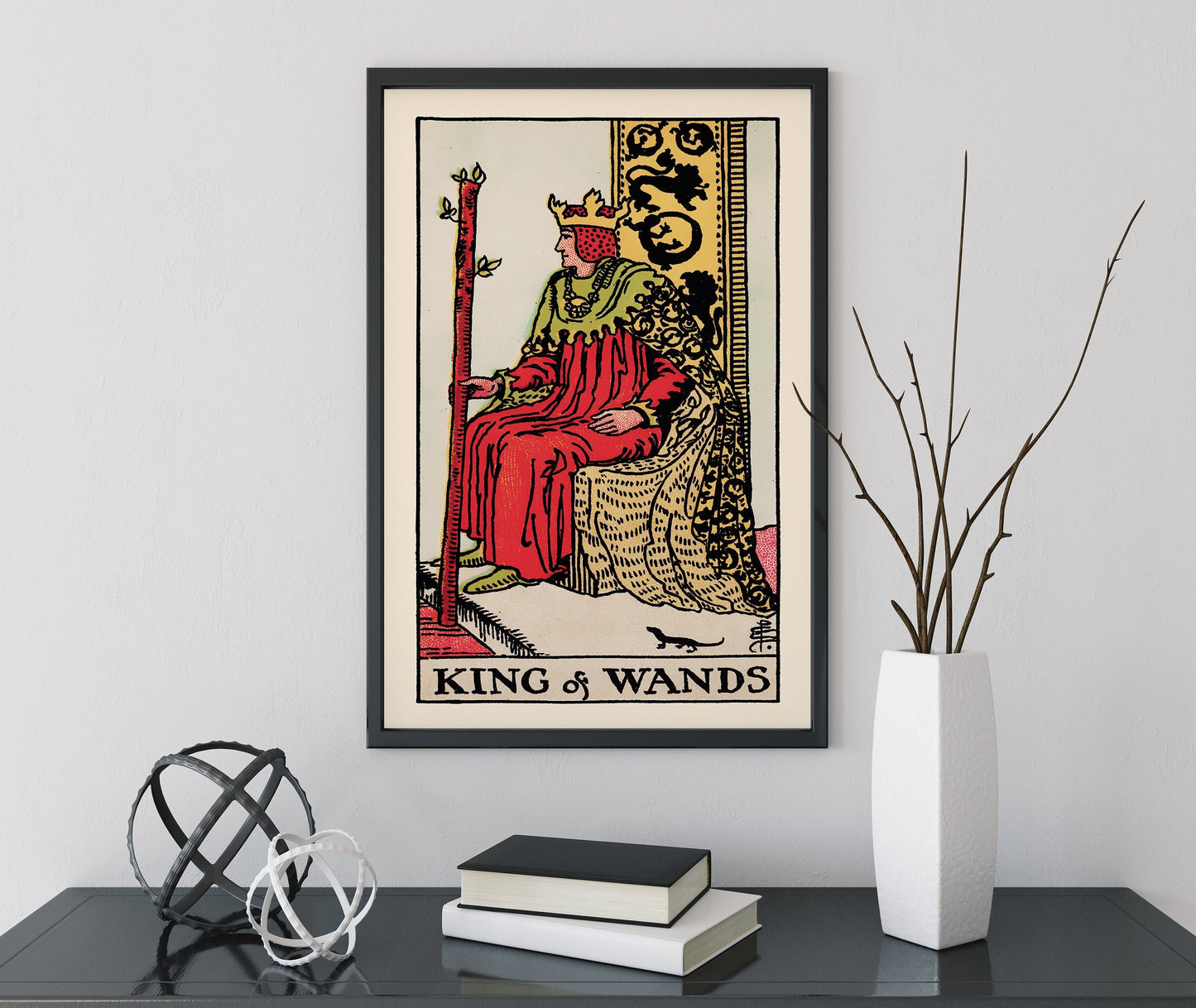 King of Wands- Tarot Card Print - The King of Wands Card Poster, No Frame