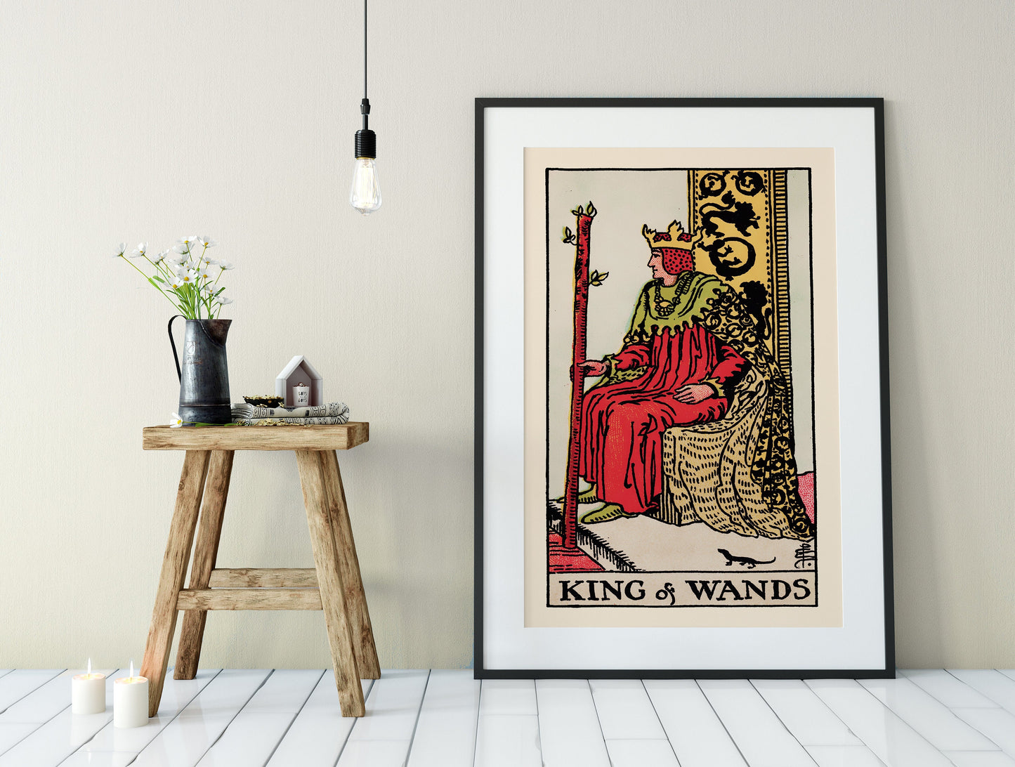 King of Wands- Tarot Card Print - The King of Wands Card Poster, No Frame