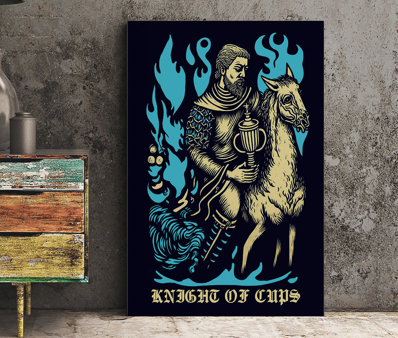 Knight of Cups- Tarot Card Poster- The Knight of Cups Card Print , No Frame