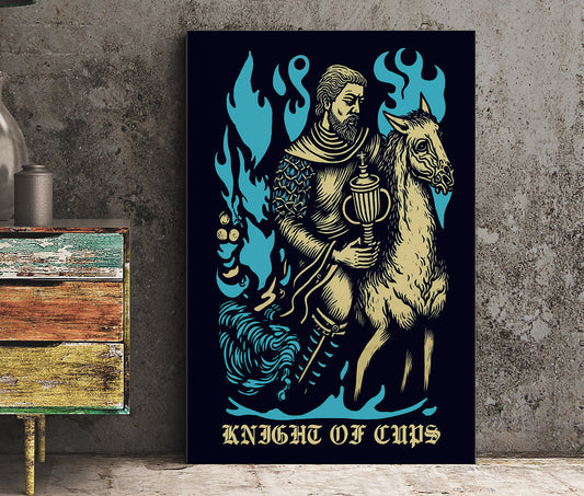 Knight of Cups- Tarot Card Poster- The Knight of Cups Card Print , No Frame
