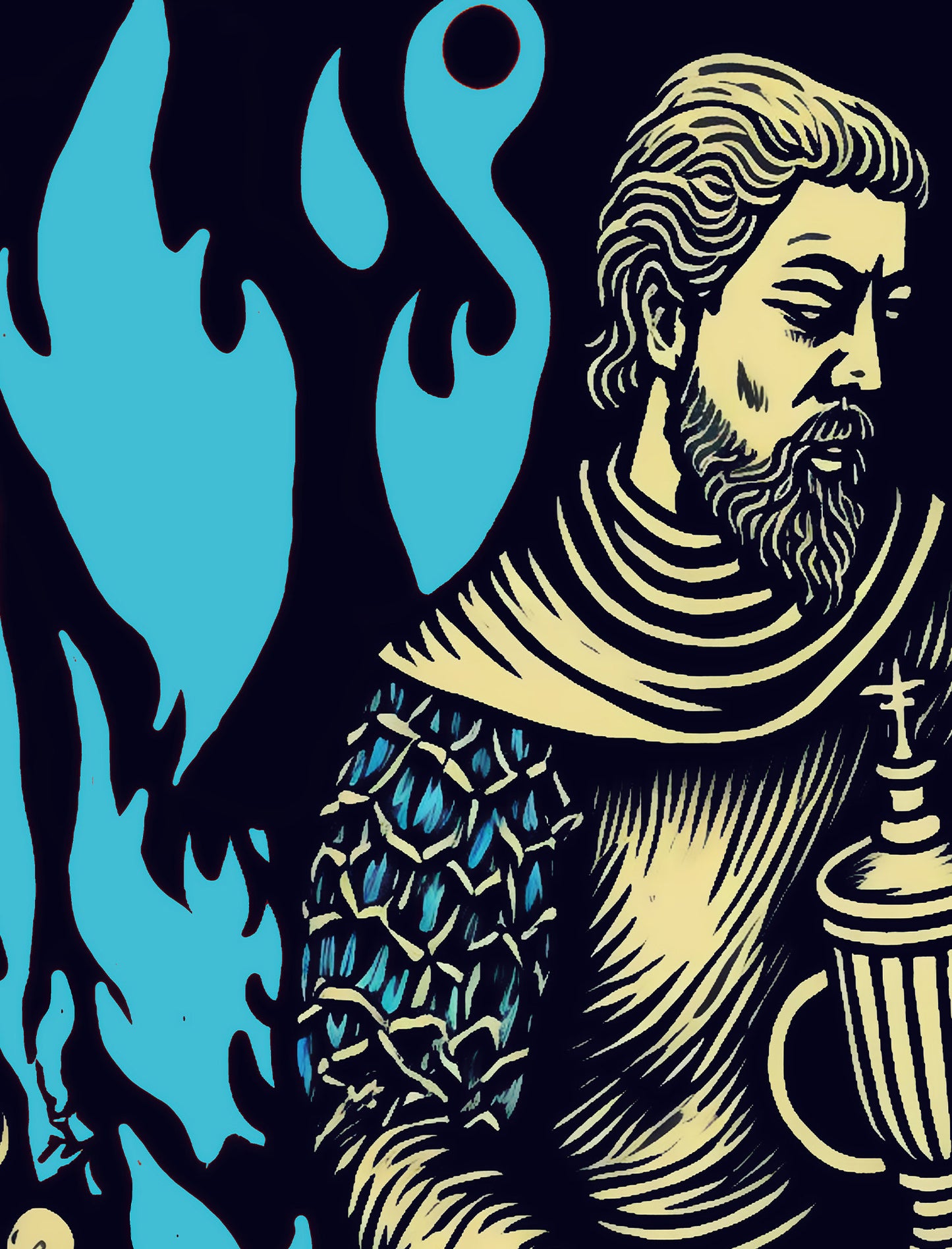 Knight of Cups- Tarot Card Poster- The Knight of Cups Card Print , No Frame