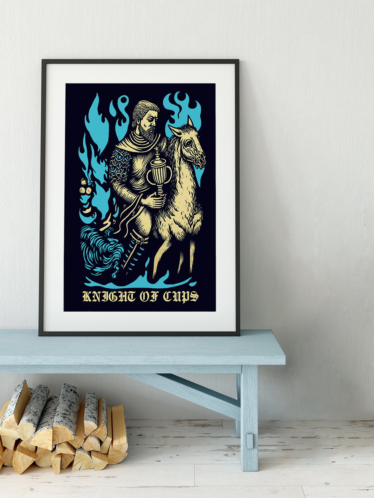 Knight of Cups- Tarot Card Poster- The Knight of Cups Card Print , No Frame