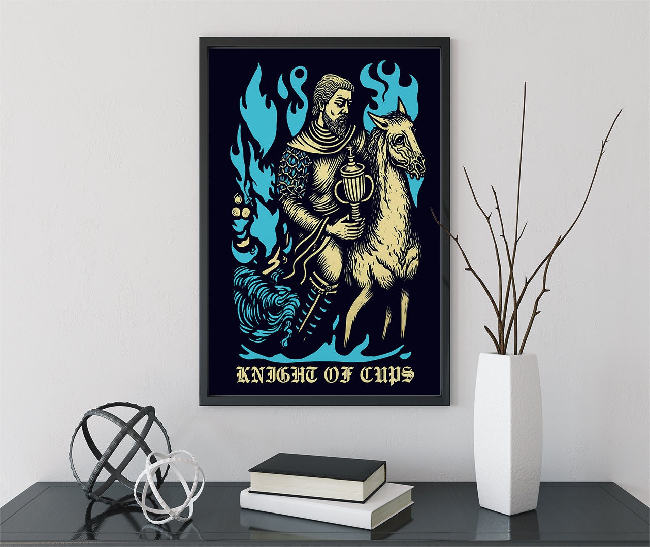 Knight of Cups- Tarot Card Poster- The Knight of Cups Card Print , No Frame