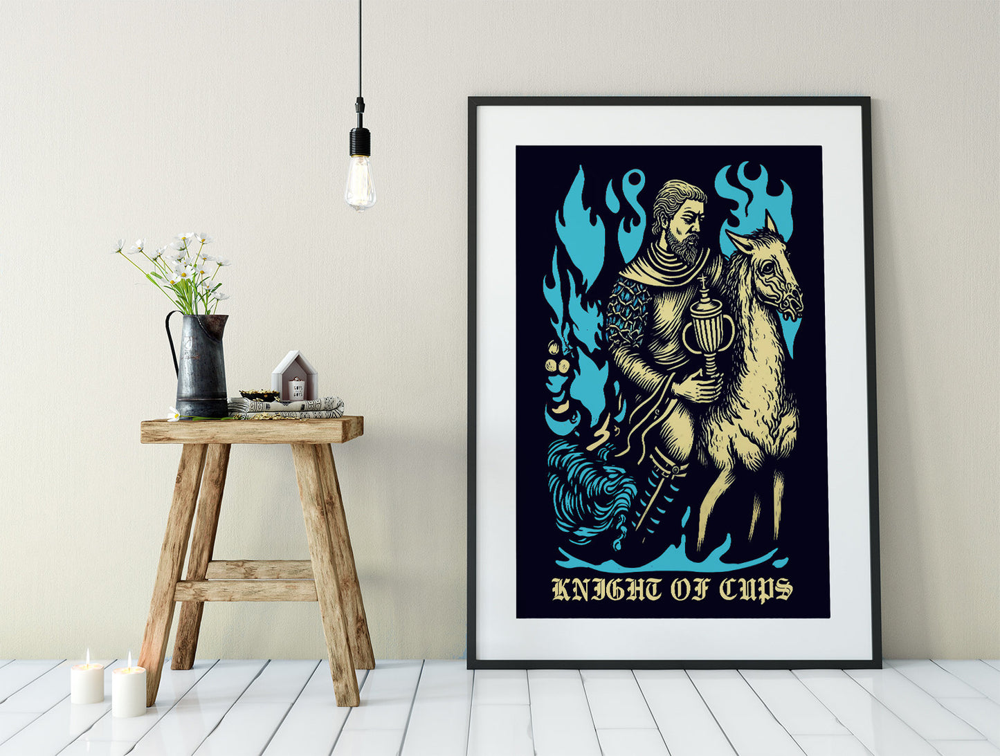 Knight of Cups- Tarot Card Poster- The Knight of Cups Card Print , No Frame