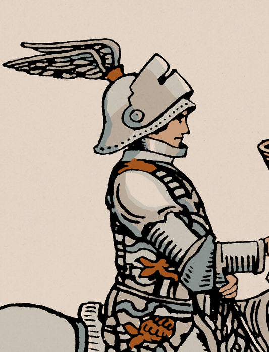 Knight Of Cups Tarot Card Print Neutral Vibes Poster No Frame by My Store