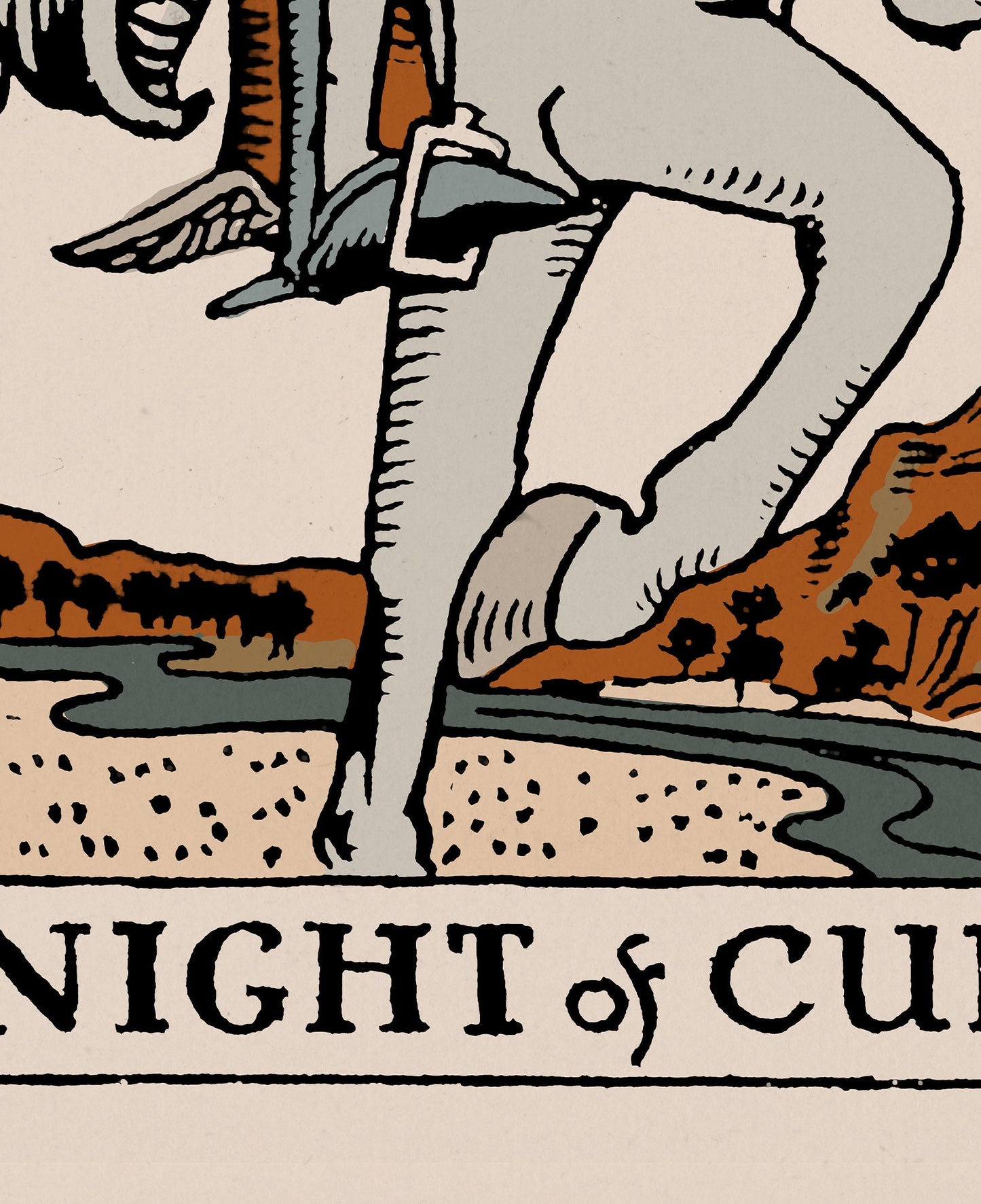 Knight of Cups- Tarot Card Print - The Knight of Cups Neutral Vibes Tarot Card Poster, No Frame