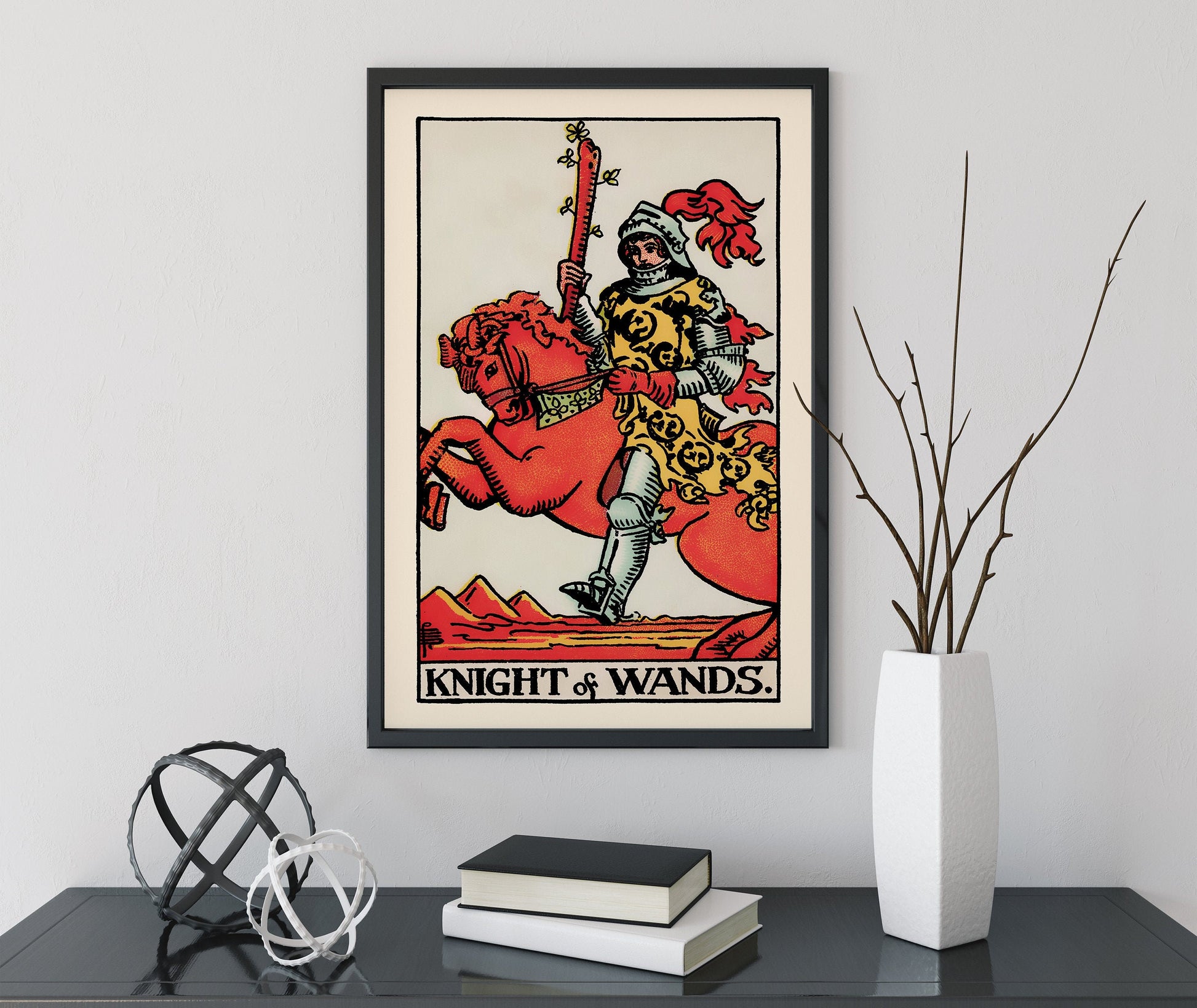 Knight of Wands- Tarot Card Print - The Knight of Wands Card Poster, No Frame