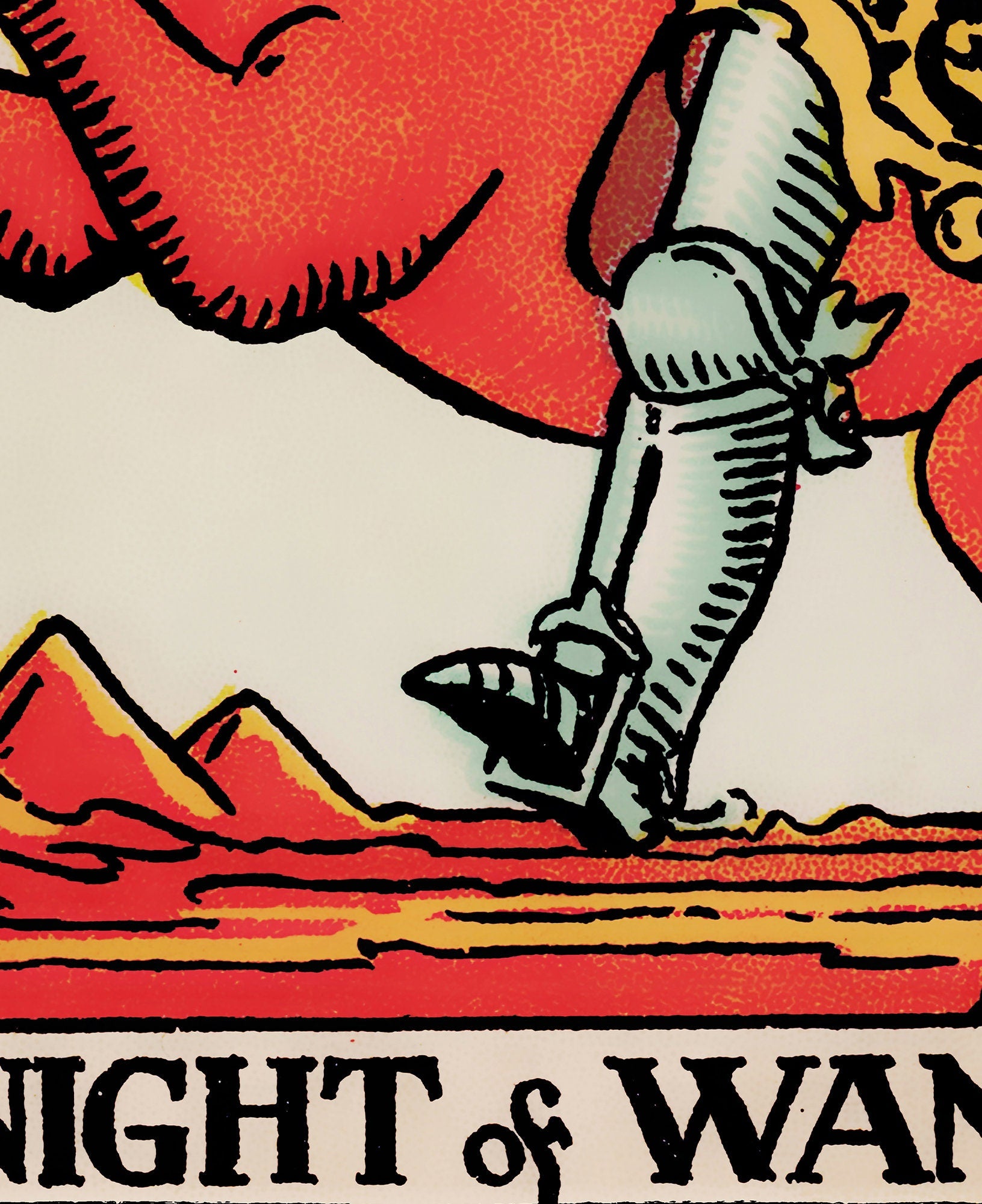 Knight of Wands- Tarot Card Print - The Knight of Wands Card Poster, No Frame