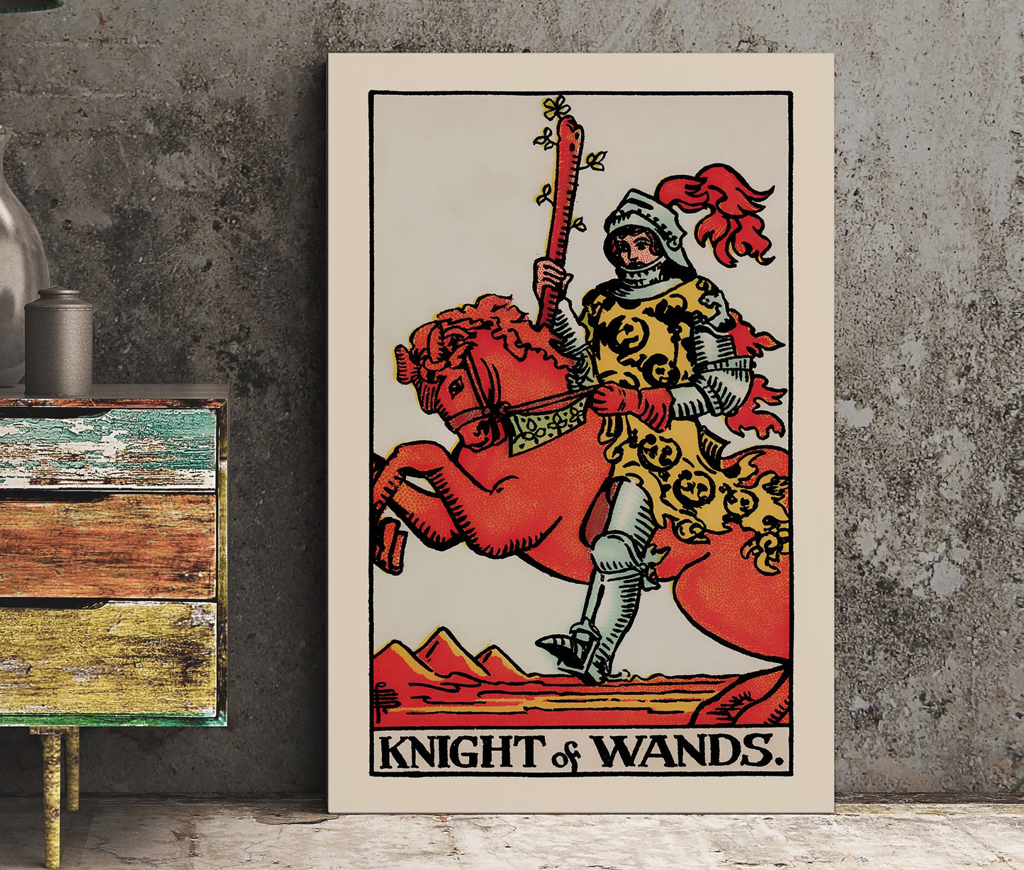 Knight of Wands- Tarot Card Print - The Knight of Wands Card Poster, No Frame