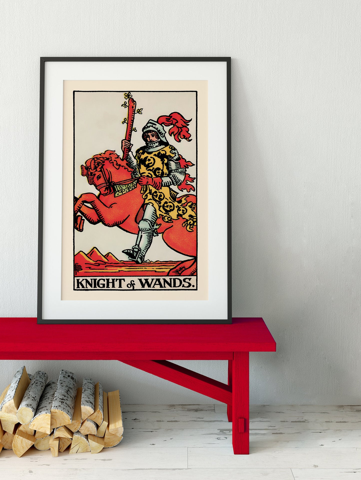 Knight of Wands- Tarot Card Print - The Knight of Wands Card Poster, No Frame