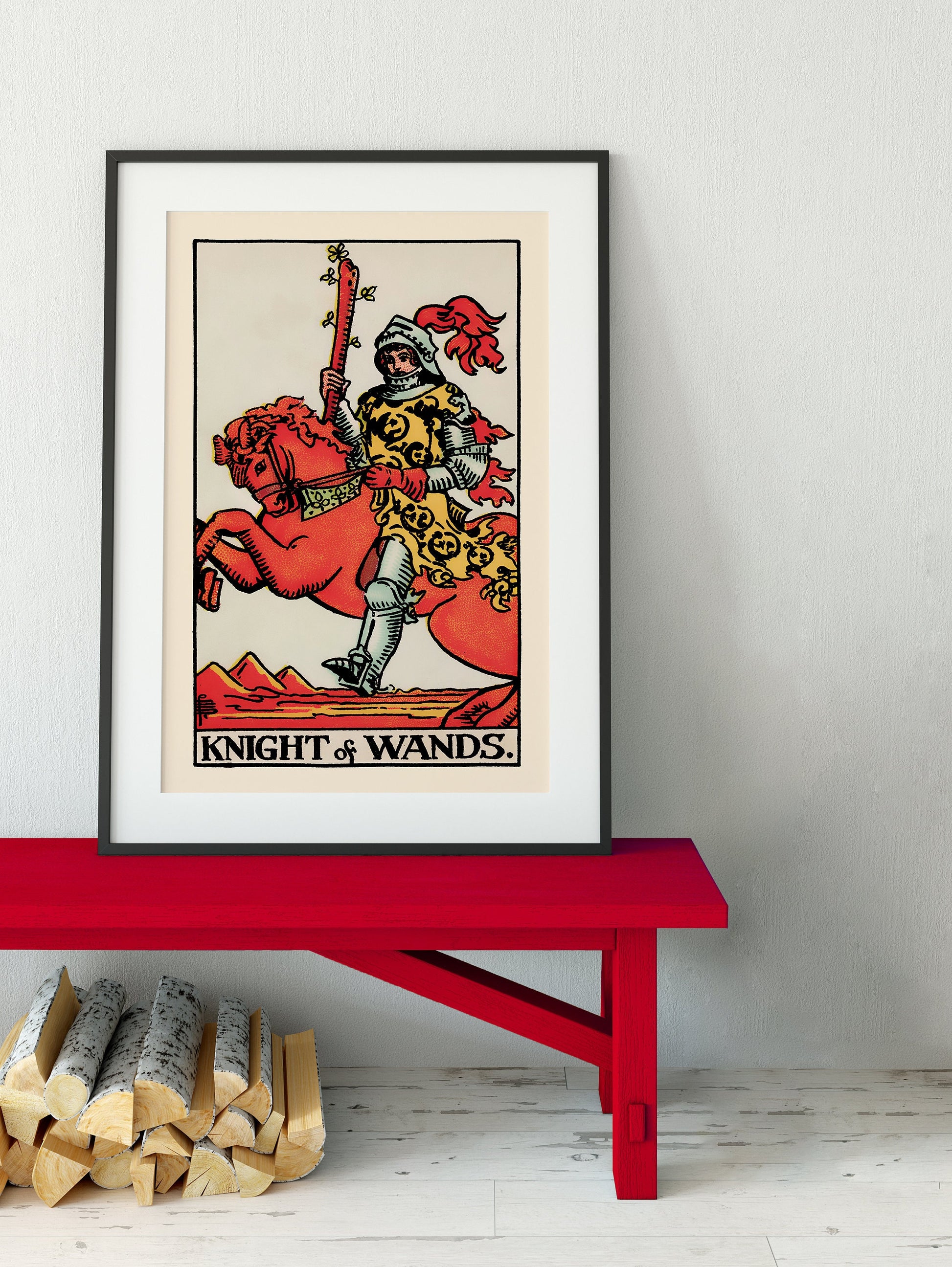 Knight of Wands- Tarot Card Print - The Knight of Wands Card Poster, No Frame