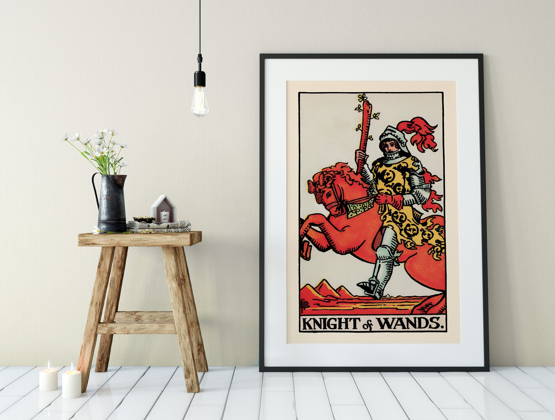 Knight of Wands- Tarot Card Print - The Knight of Wands Card Poster, No Frame
