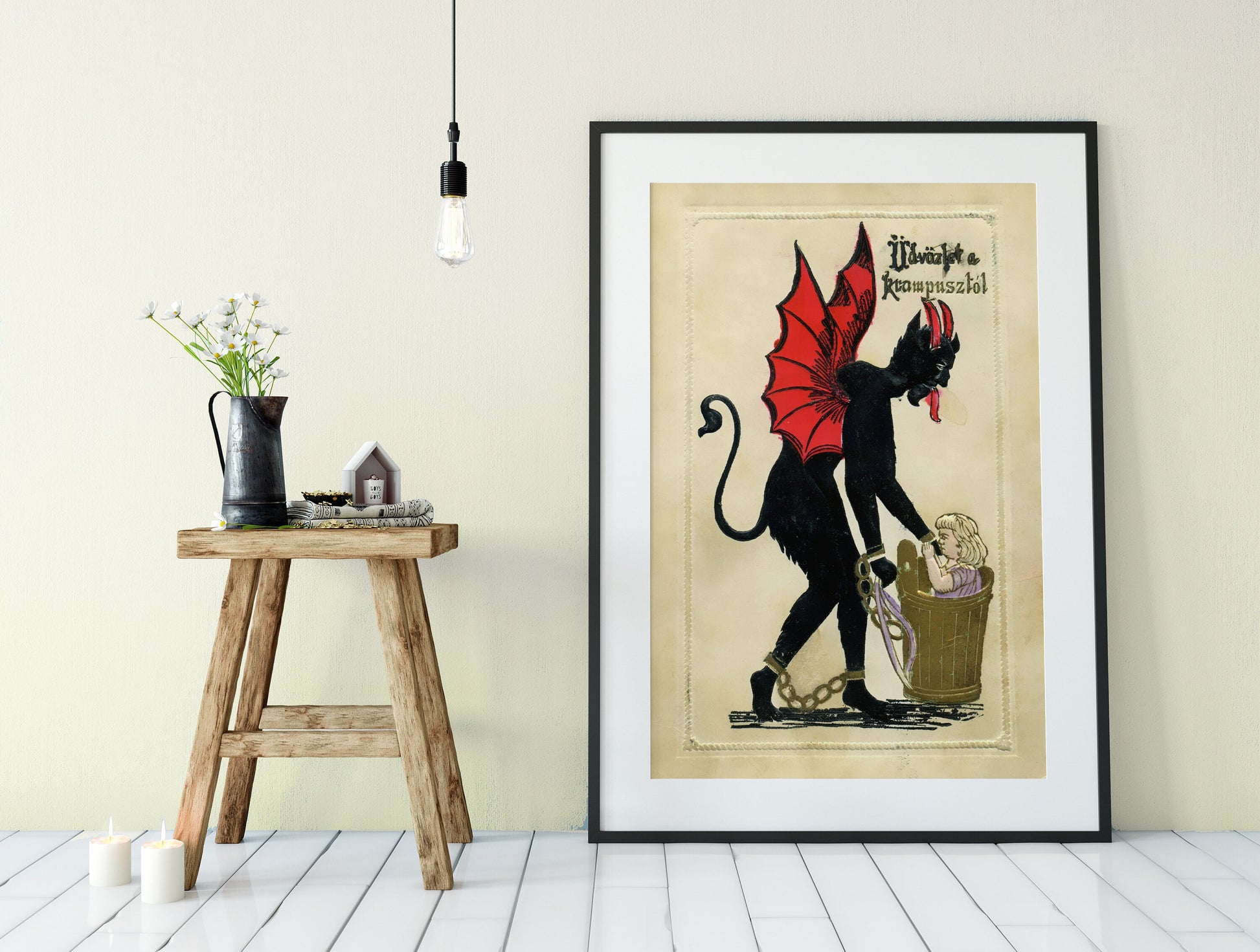 Krampus Christmas Holiday Card Poster, Krampus Print, No Frame