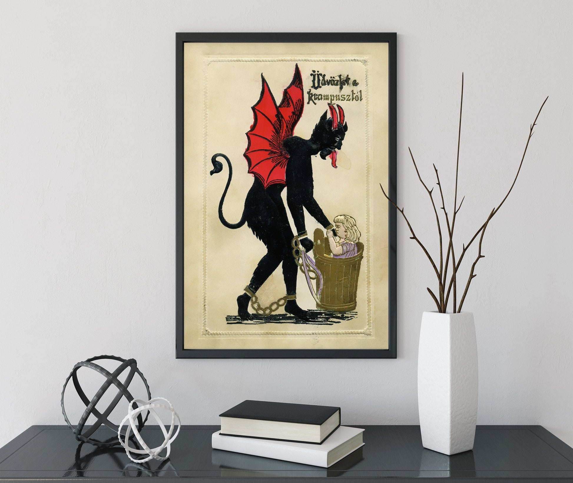 Krampus Christmas Holiday Card Poster, Krampus Print, No Frame