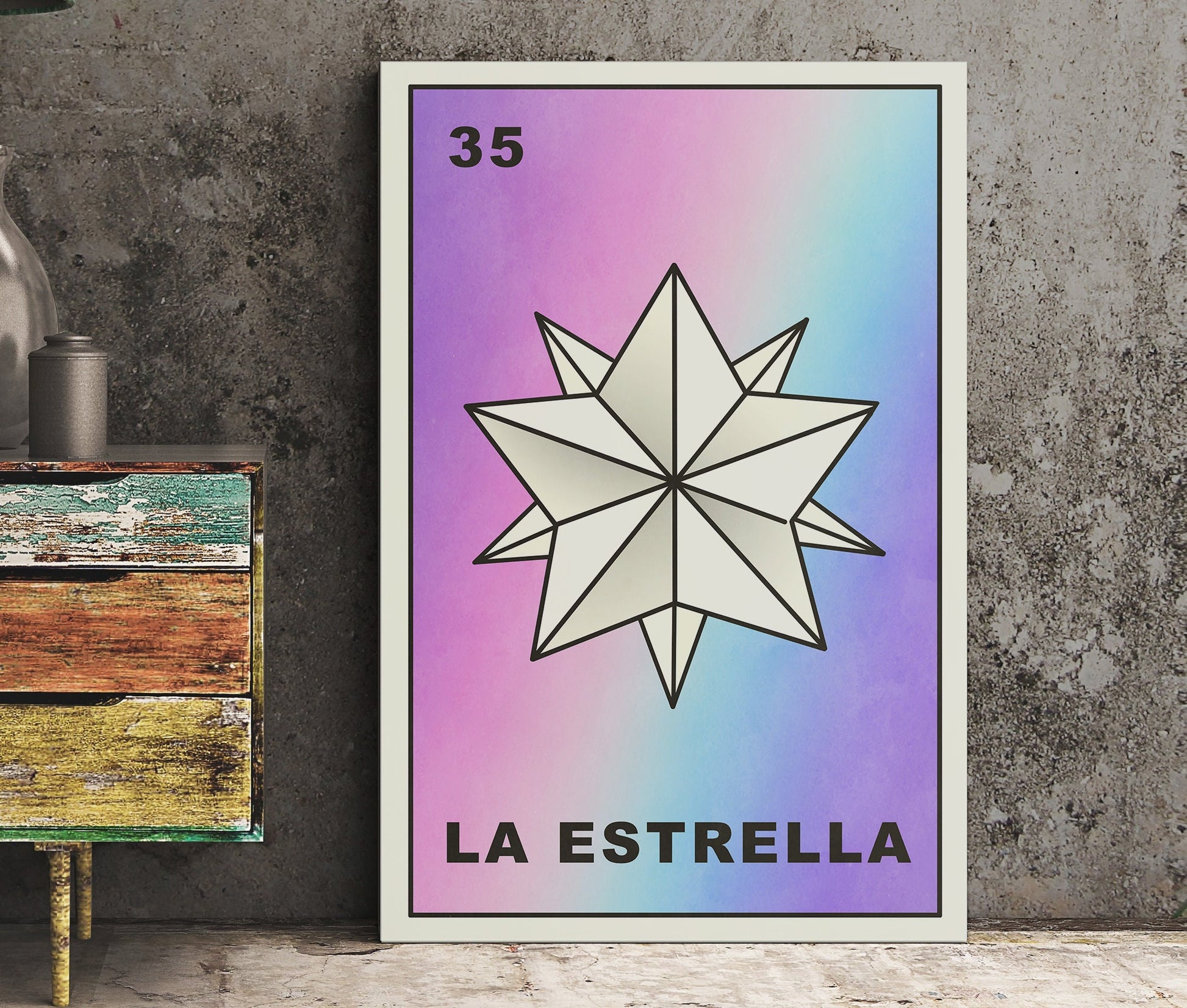 La Estrella Card Star Poster Star Tarot Pale Goth Print, No Frame