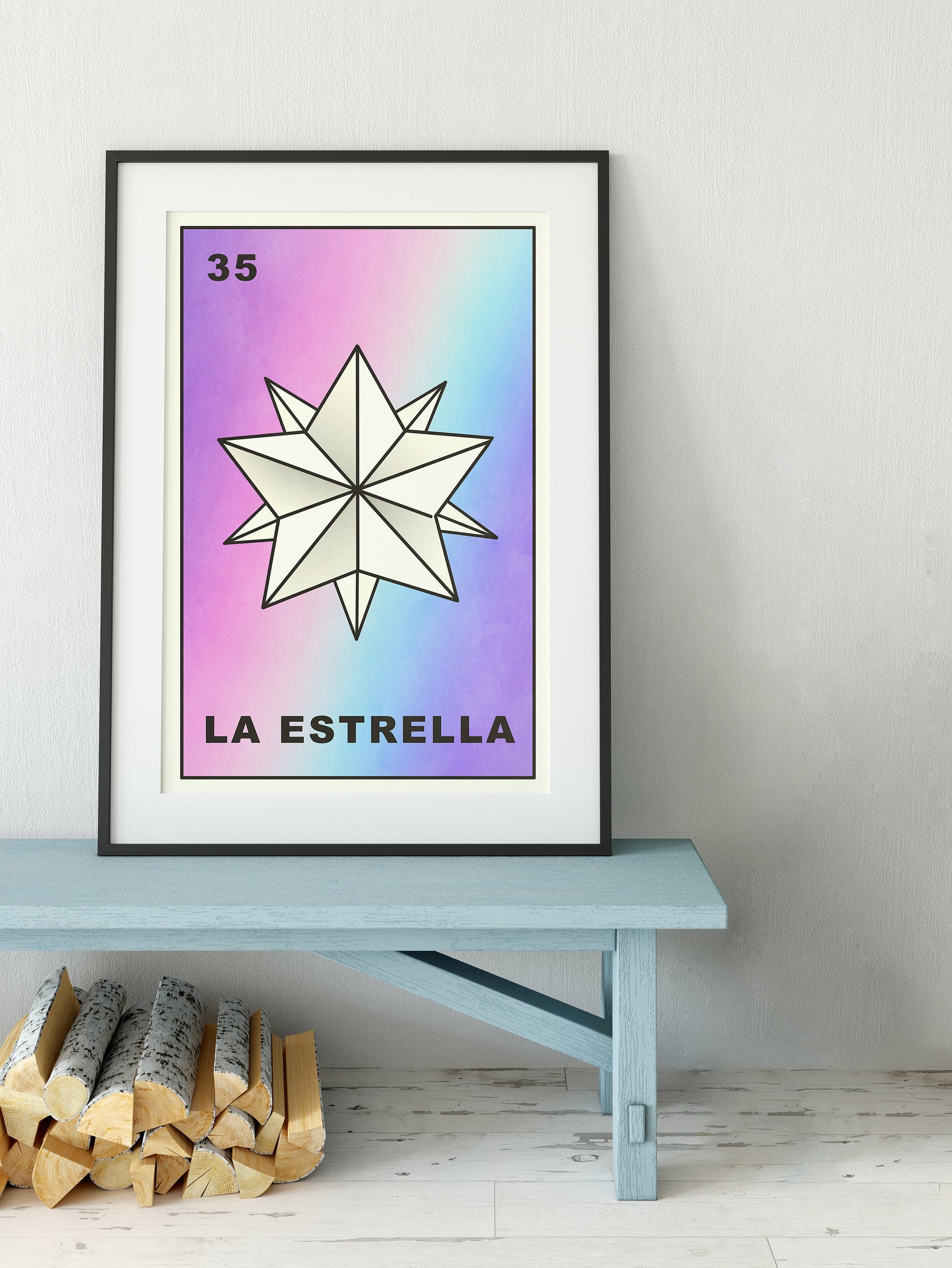 La Estrella Card Star Poster Star Tarot Pale Goth Print, No Frame