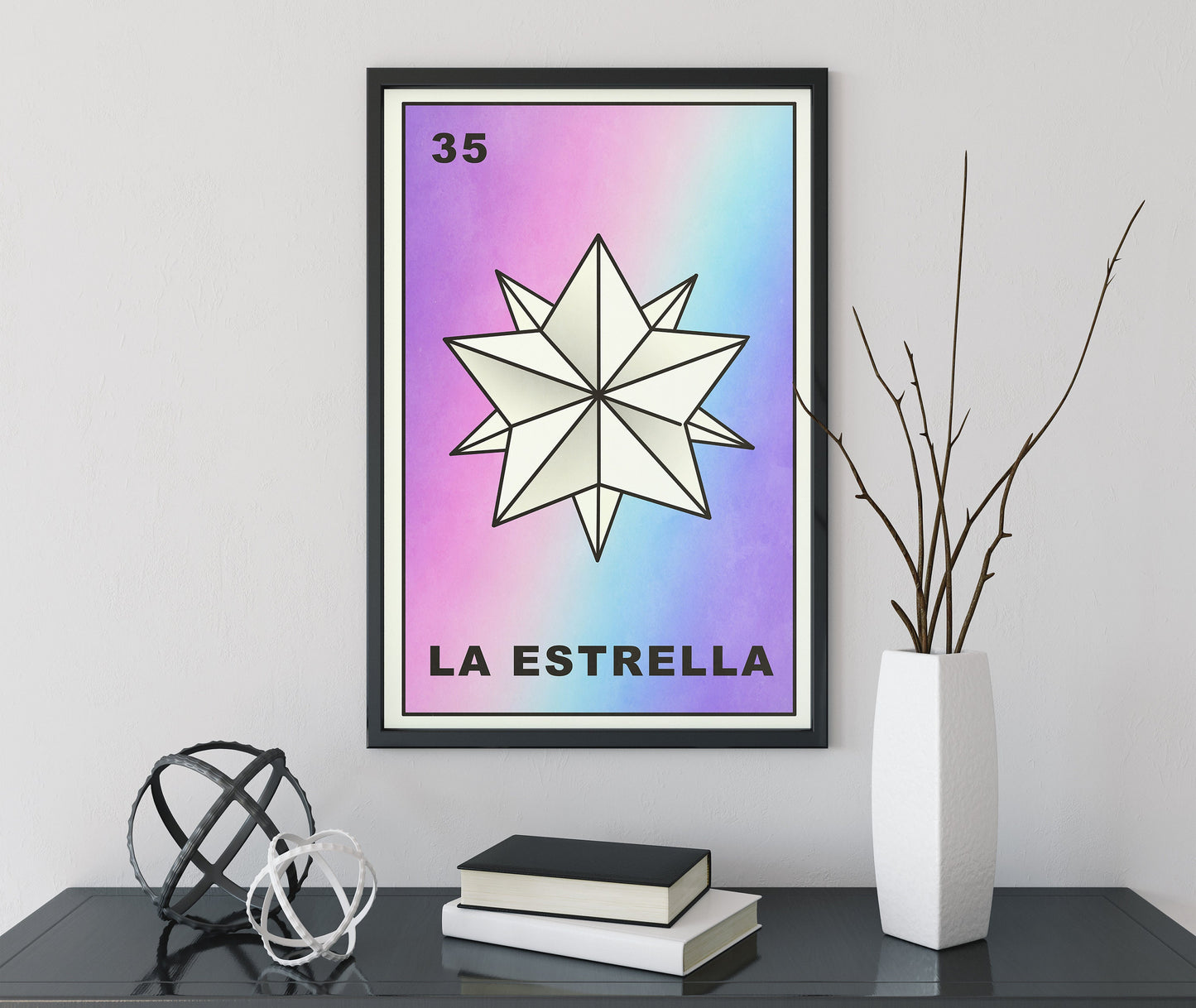 La Estrella Card Star Poster Star Tarot Pale Goth Print, No Frame