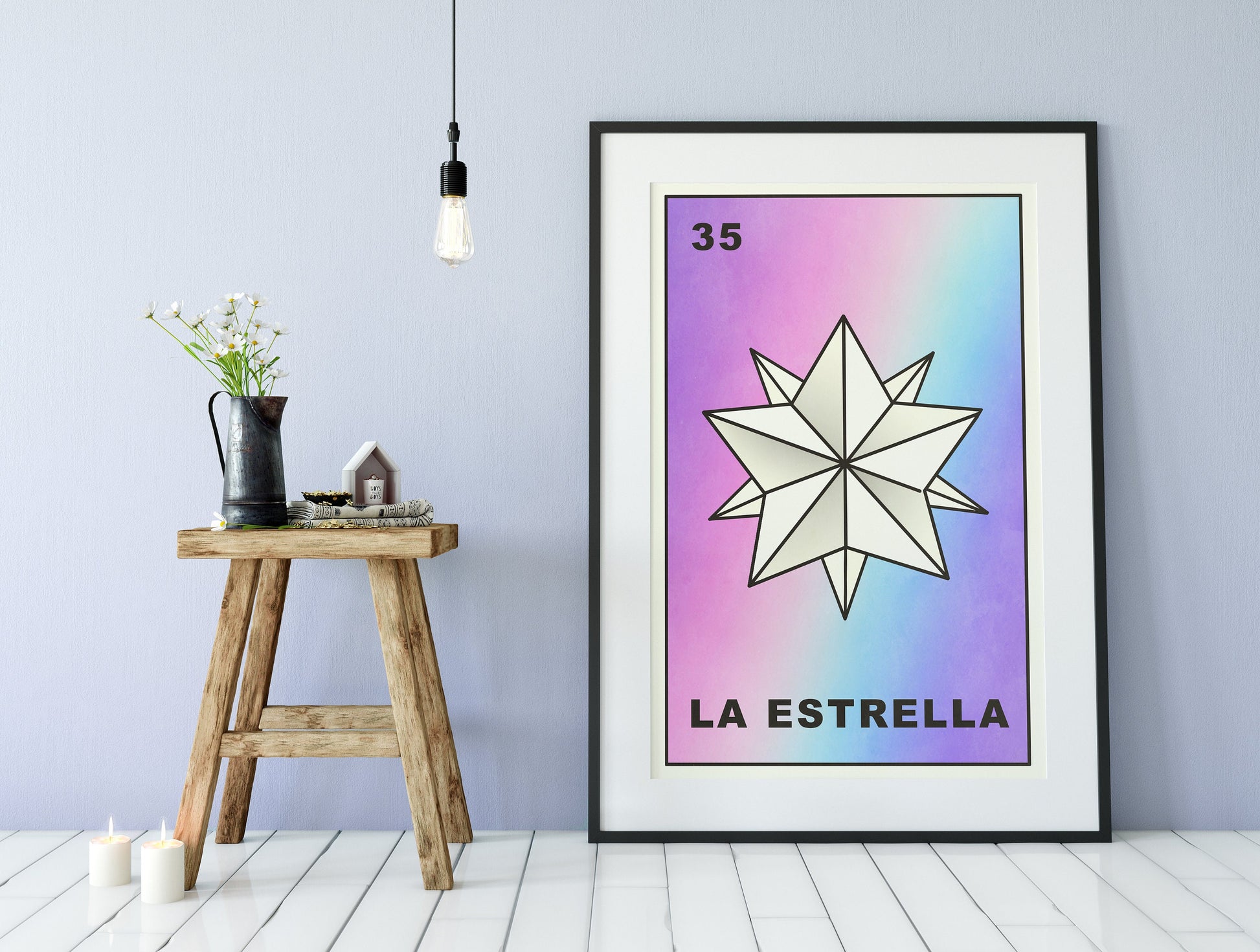 La Estrella Card Star Poster Star Tarot Pale Goth Print, No Frame