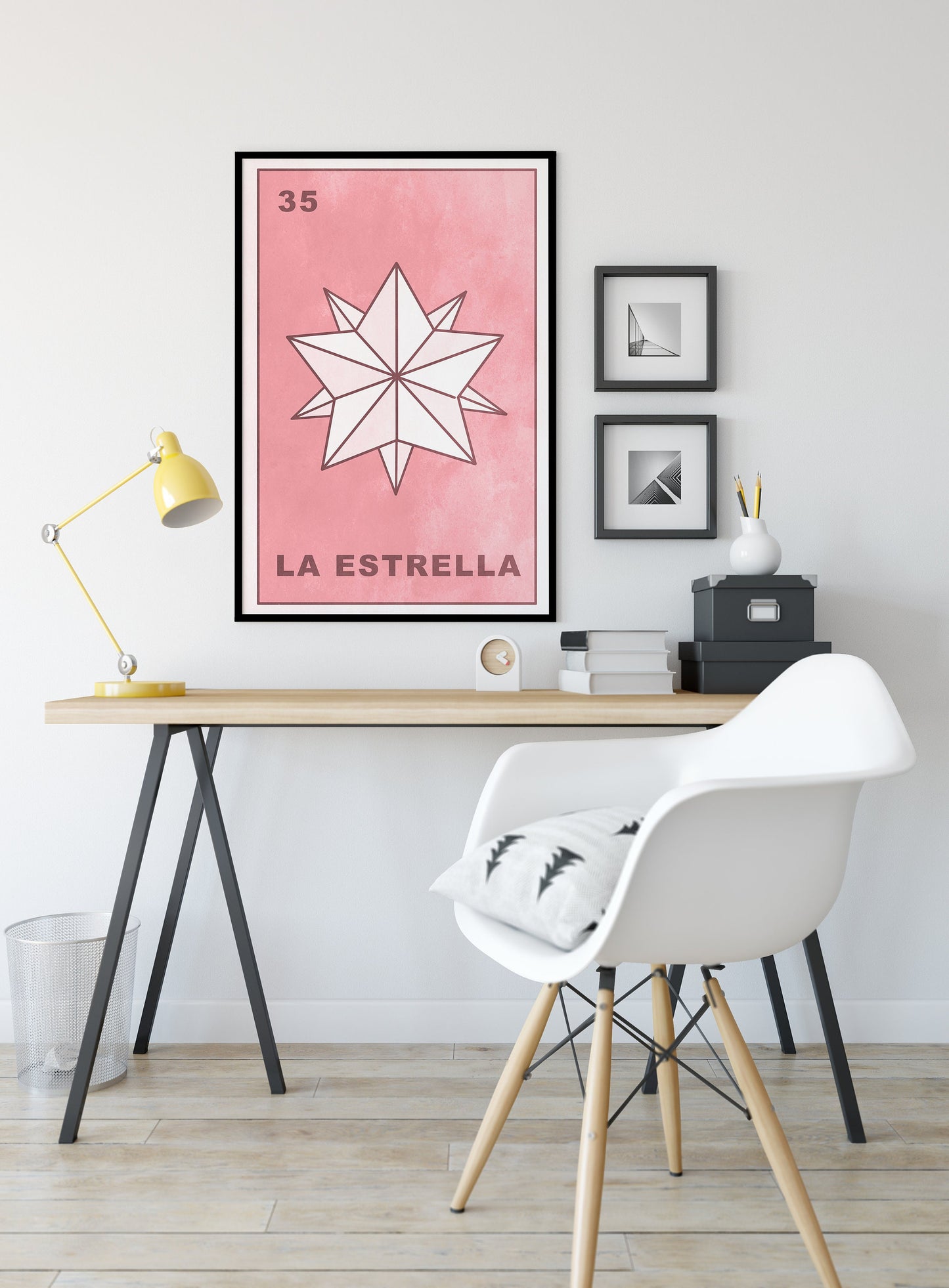 La Estrella Card Star Poster Star Tarot Pink Print, No Frame