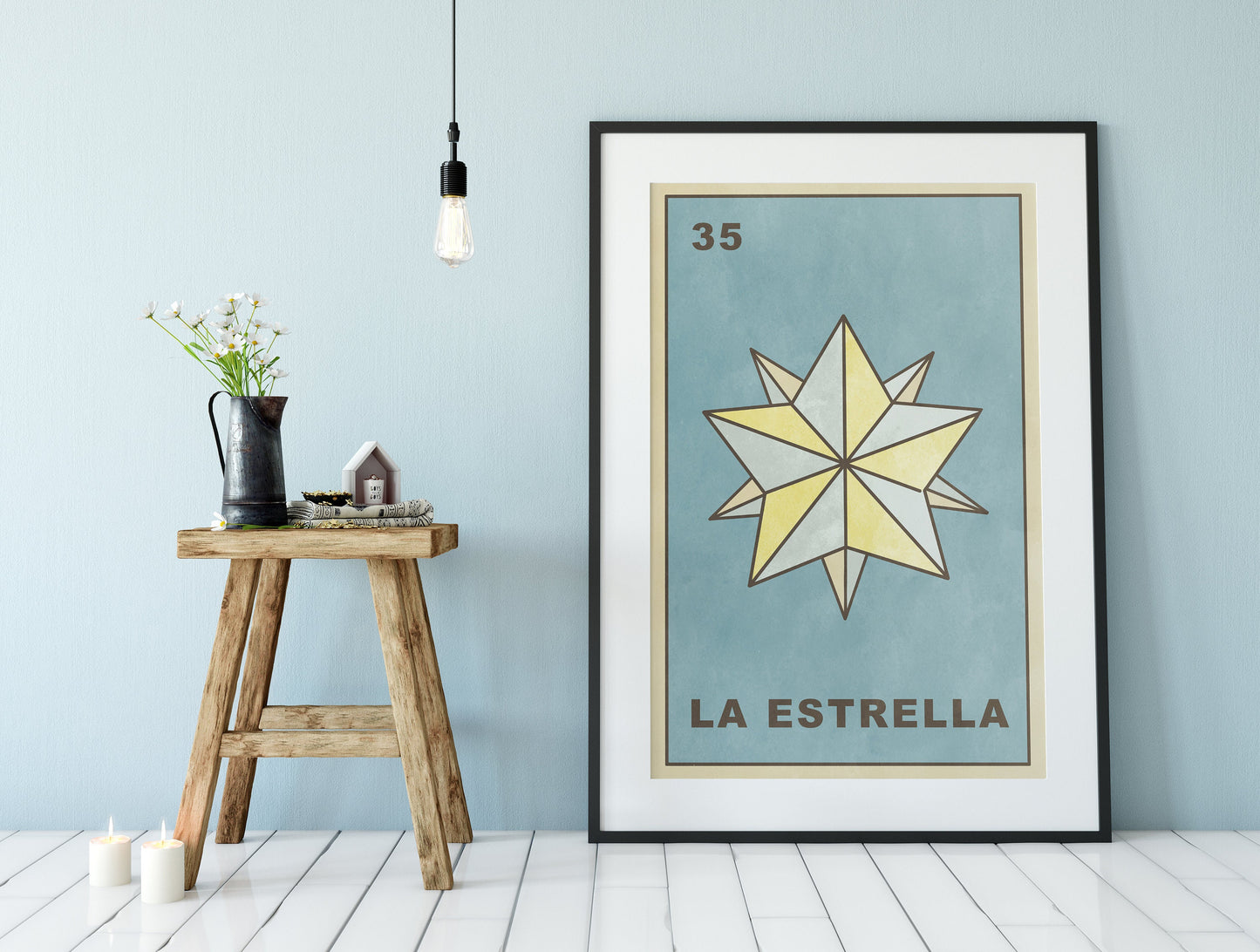 La Estrella Card Star Poster Star Tarot Print, No Frame
