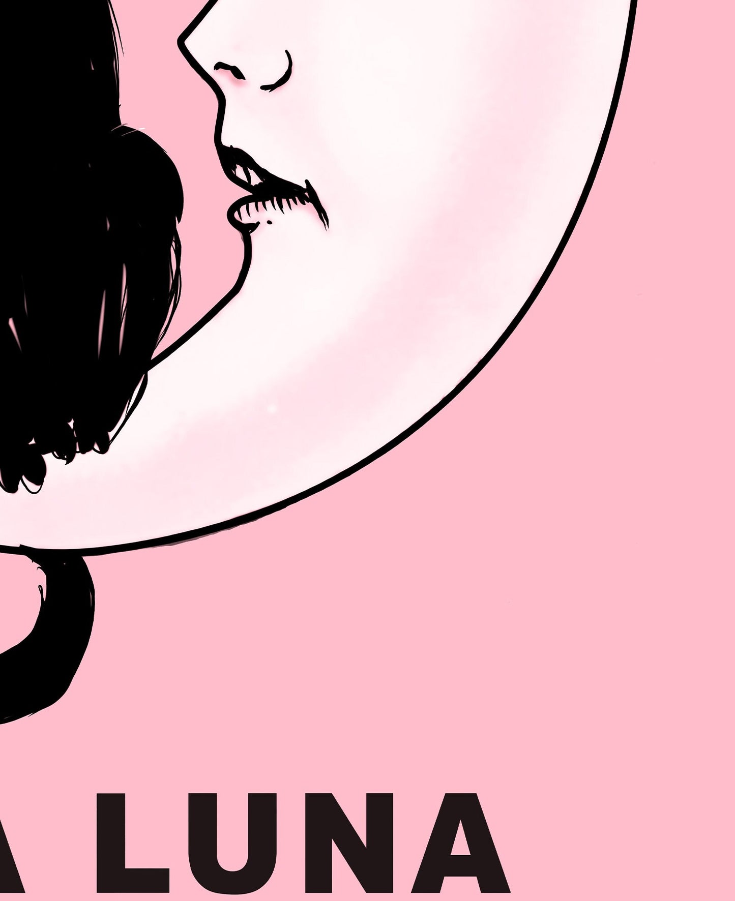 La Luna Cat Card Moon Print, No Frame