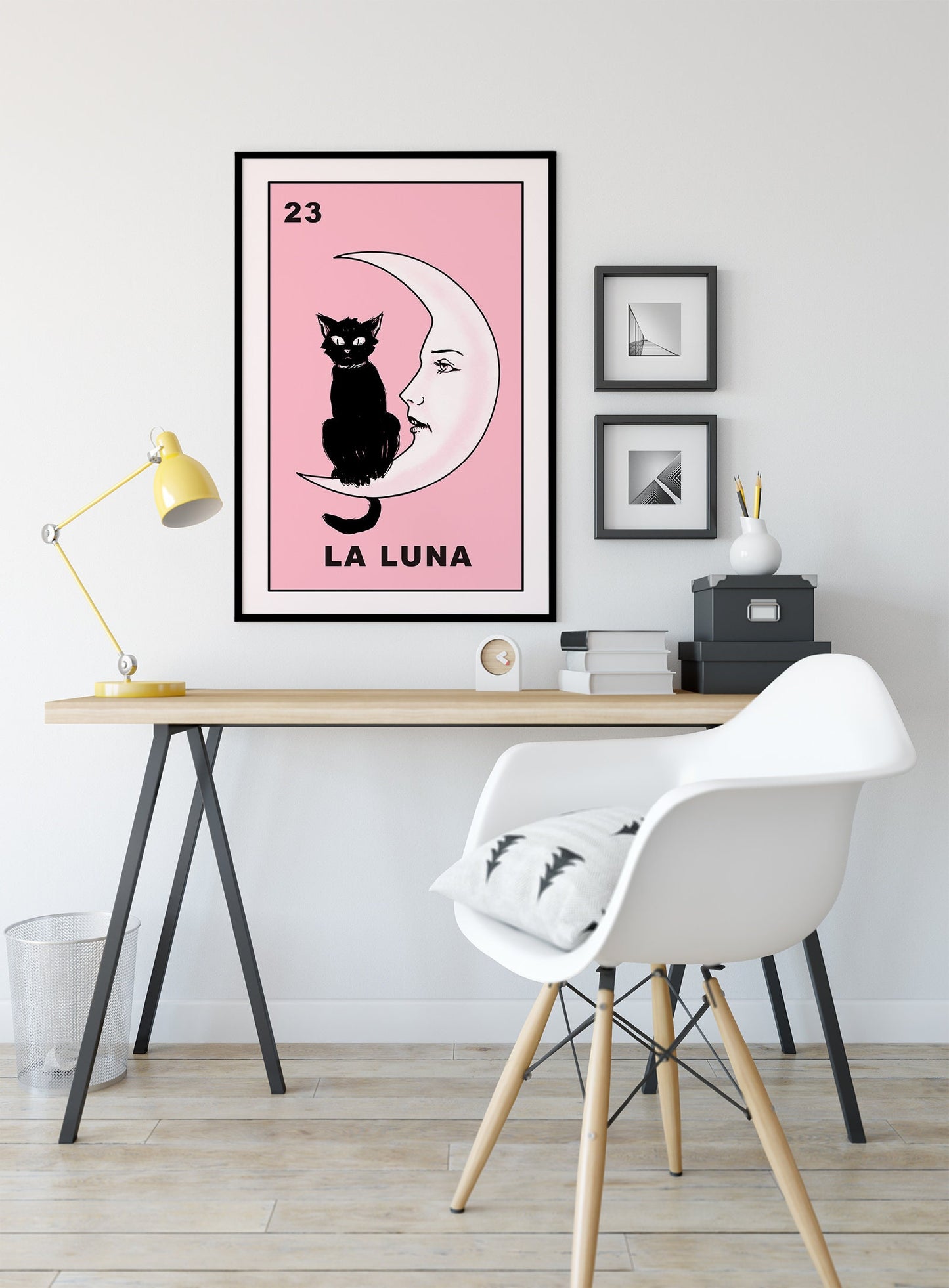 La Luna Cat Card Moon Print, No Frame