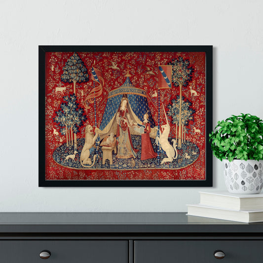 Medieval Maiden And Unicorn Poster No Frame For Unique Decor by My Store