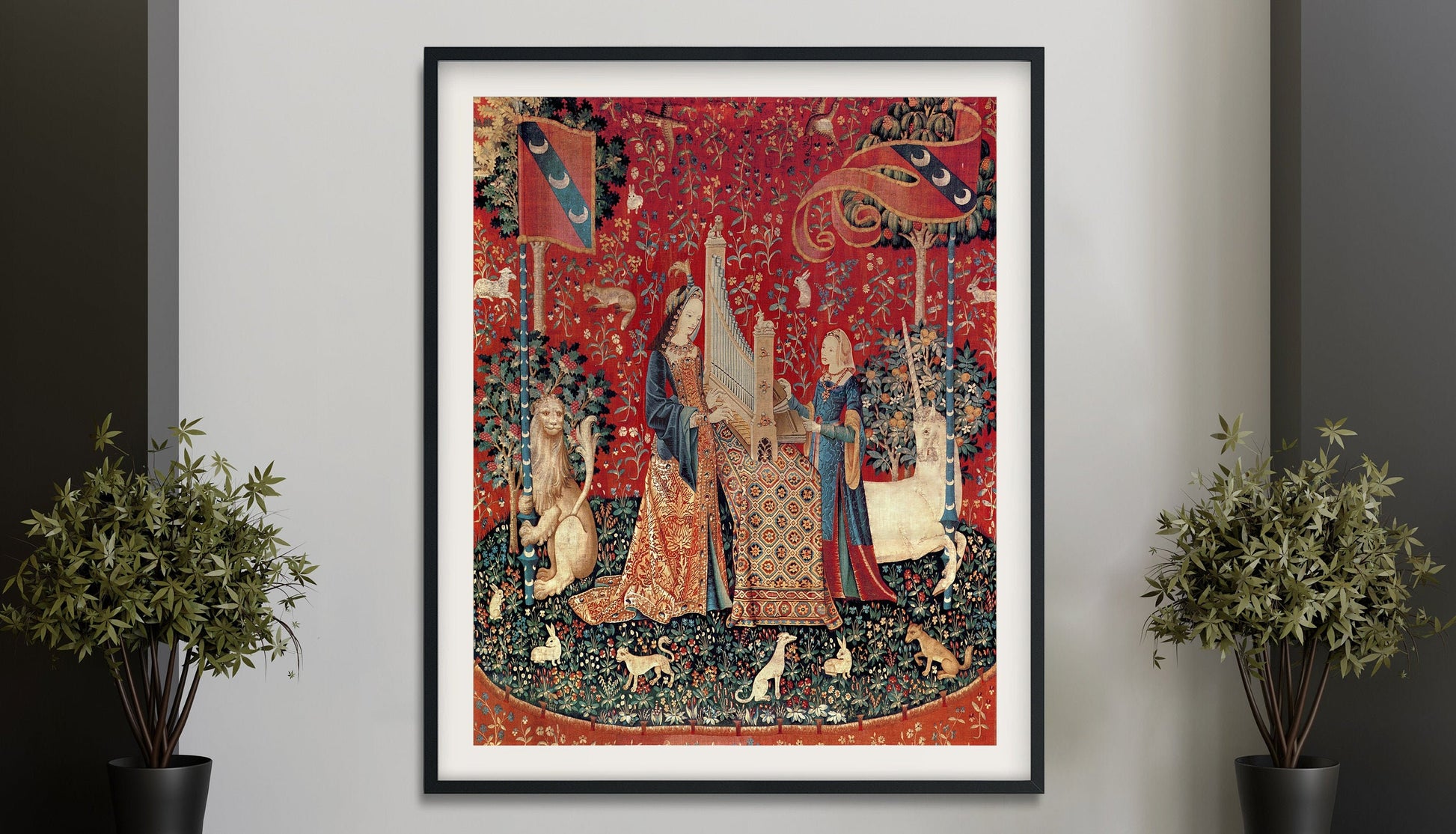 Medieval Maiden & Unicorn 'Sound' Poster (No Frame)