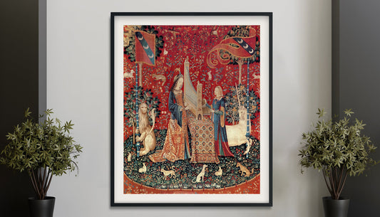 Medieval Maiden & Unicorn 'Sound' Poster (No Frame)