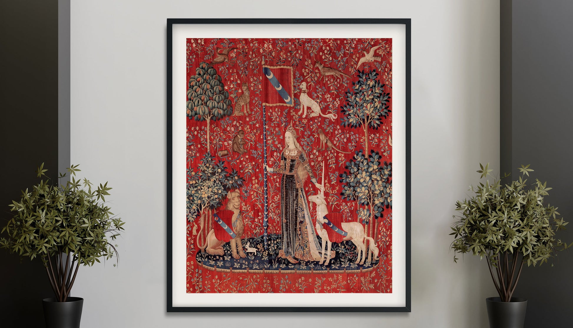 Medieval Maiden & Unicorn 'Touch' Poster (No Frame)