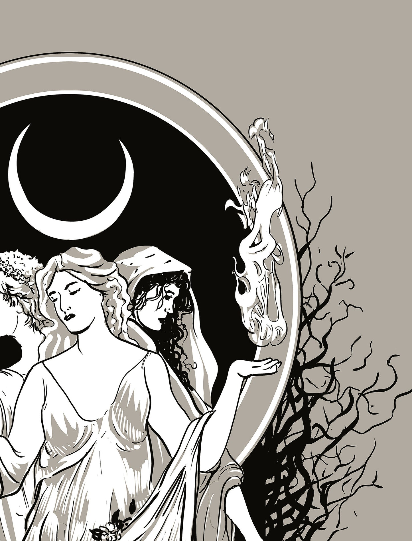 Moon Goddess Hecate Poster- Wiccan Print- Hecate Witchy Print, No Frame