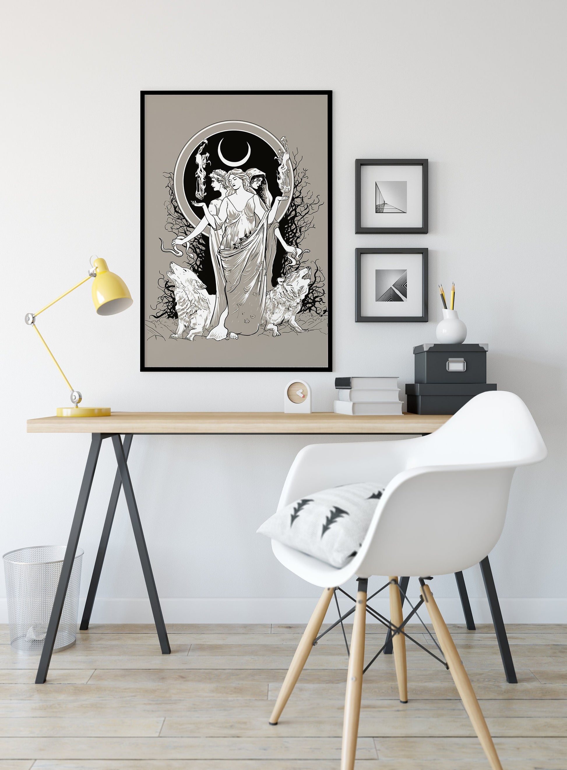 Moon Goddess Hecate Poster- Wiccan Print- Hecate Witchy Print, No Frame