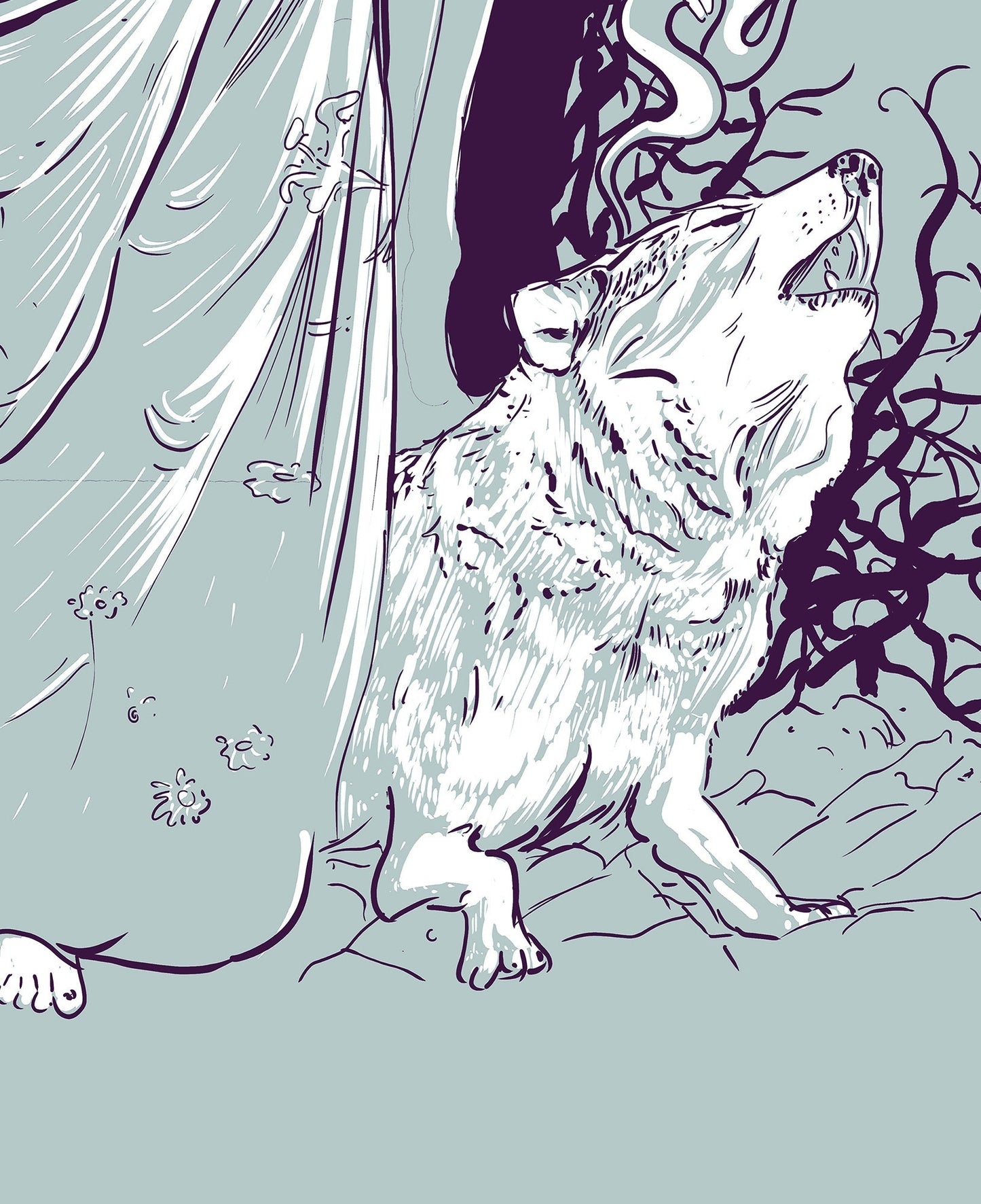 Moon Goddess Hecate Poster- Wiccan Tapestry - Hecate Witchy Print, No Frame