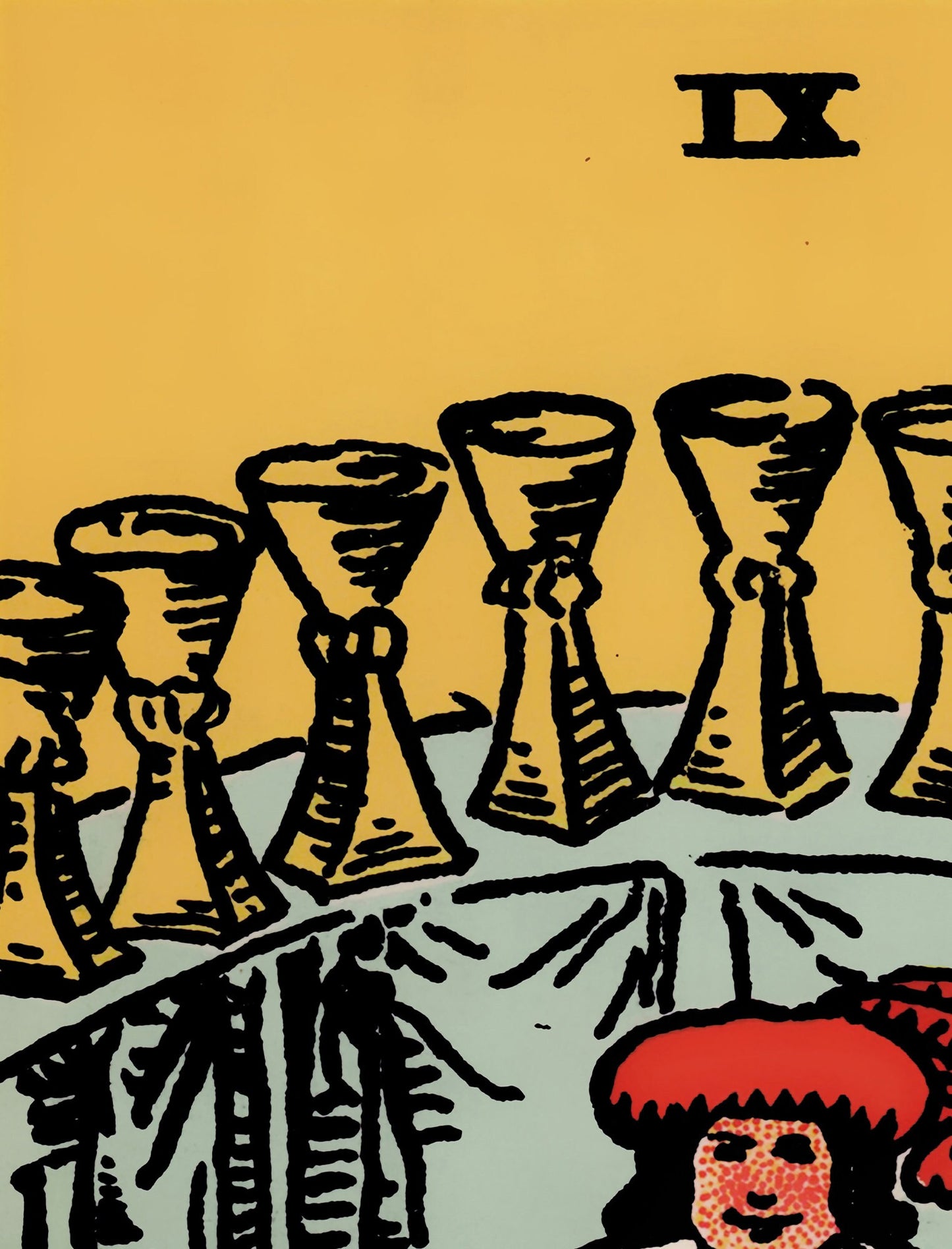 Nine of Cups - Tarot Card Print - The 9 of Cups Card Poster, No Frame